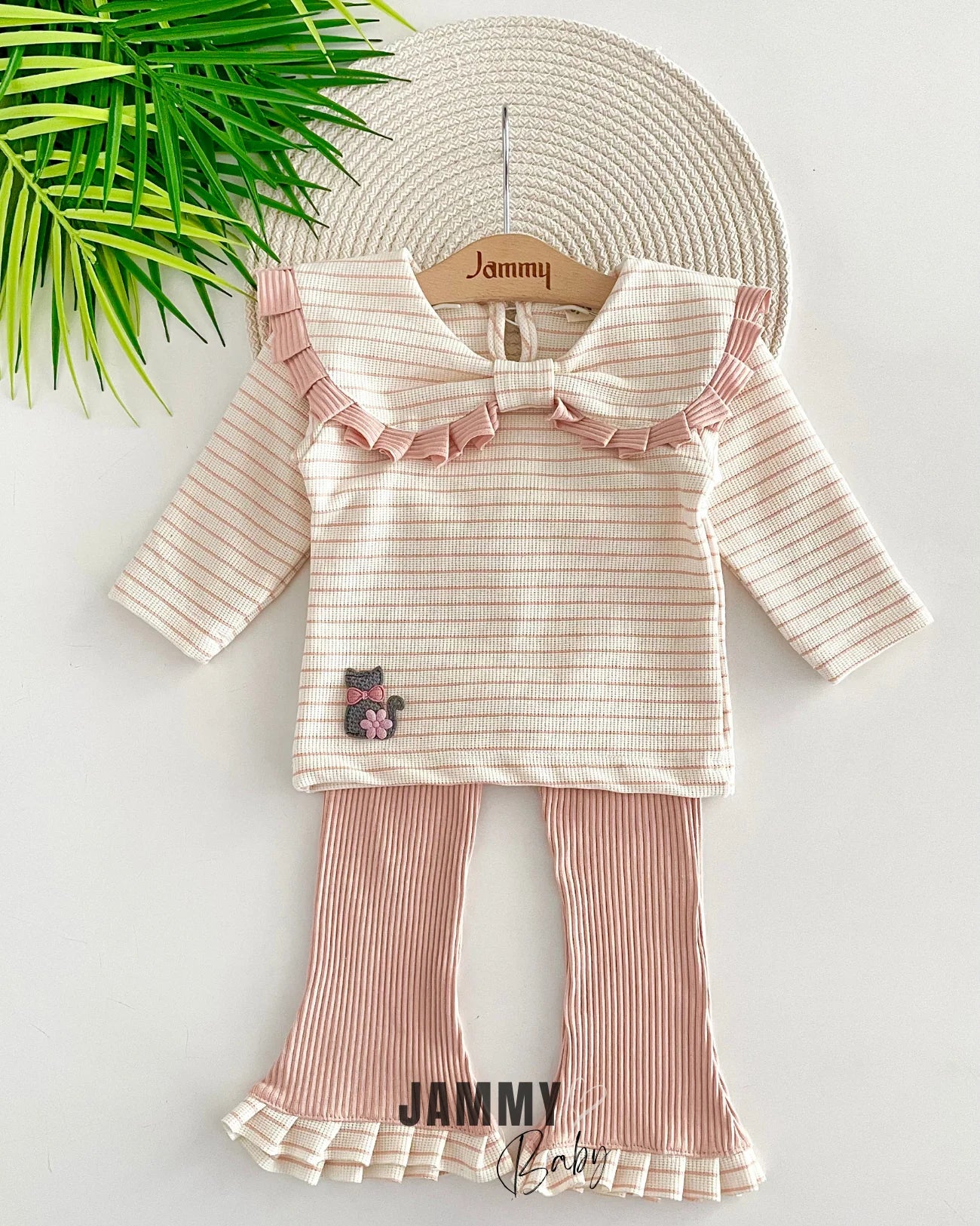Belinay Bow Collar 2-Piece Suit-PINK