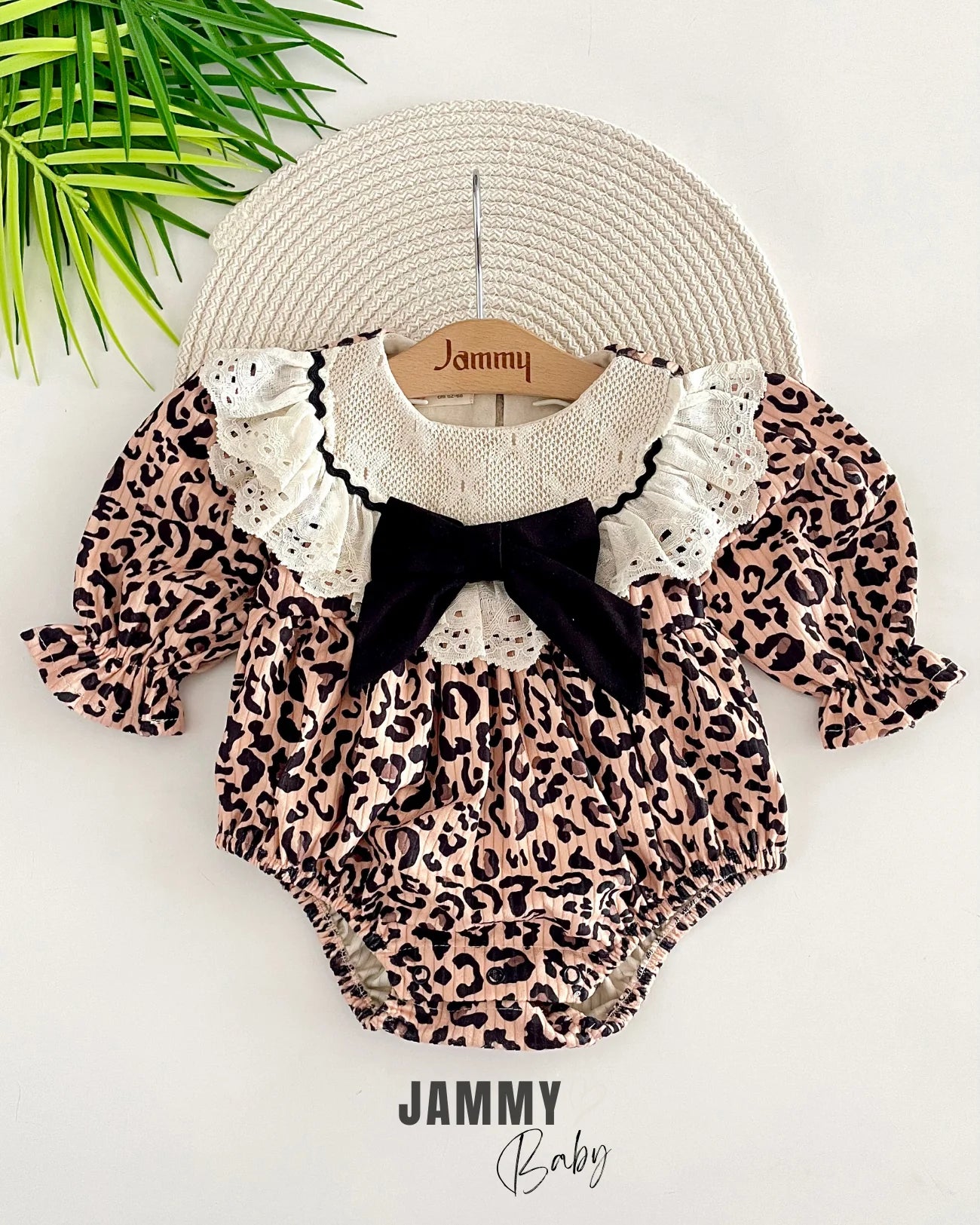 Nova Leopard Pattern Soft Suede Textured Romper Jumpsuit - Brown