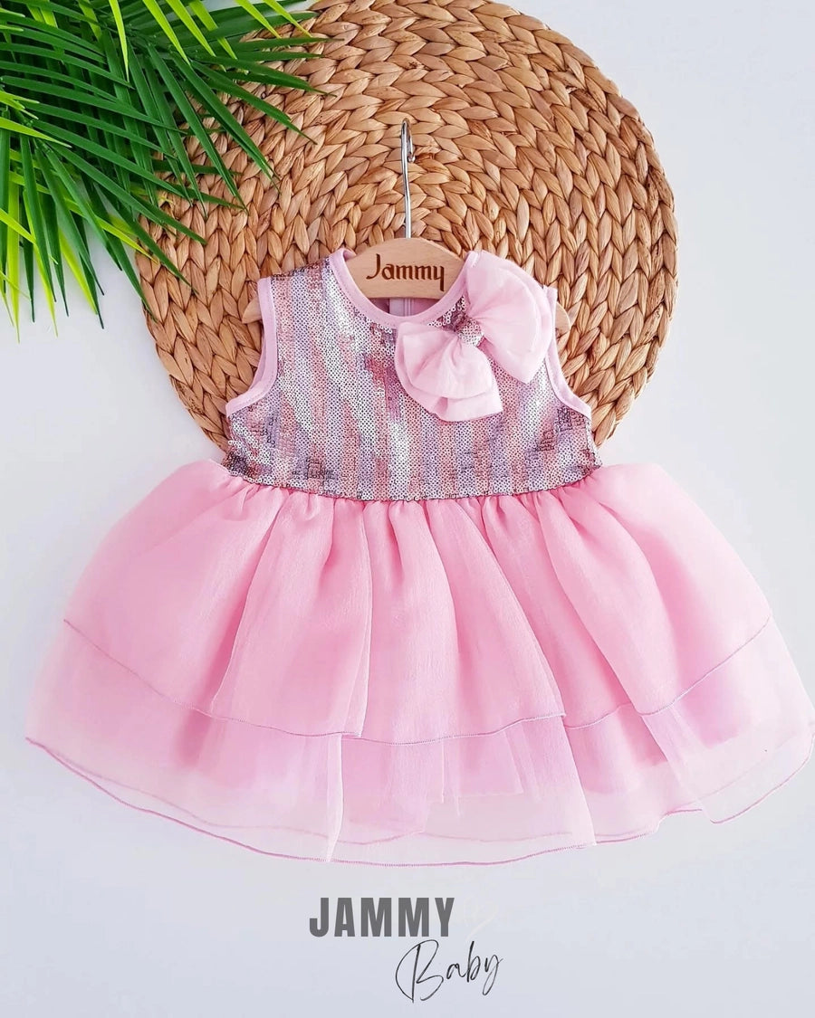 Holyse Sequined Tulle Dress-PINK