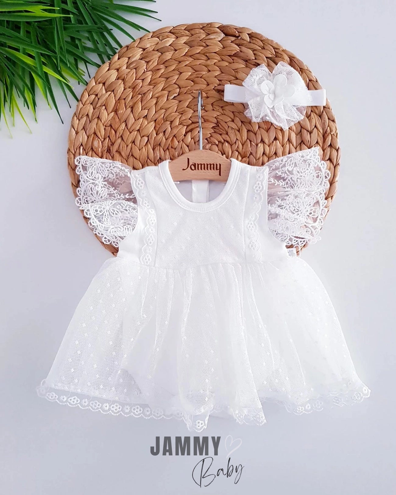 Bellaqio Tulle Bandana Dress Set - WHITE