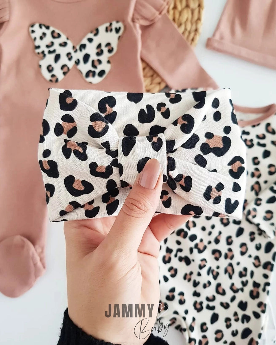 Butterfly Leopard 2-Piece Jumpsuit-BROWN