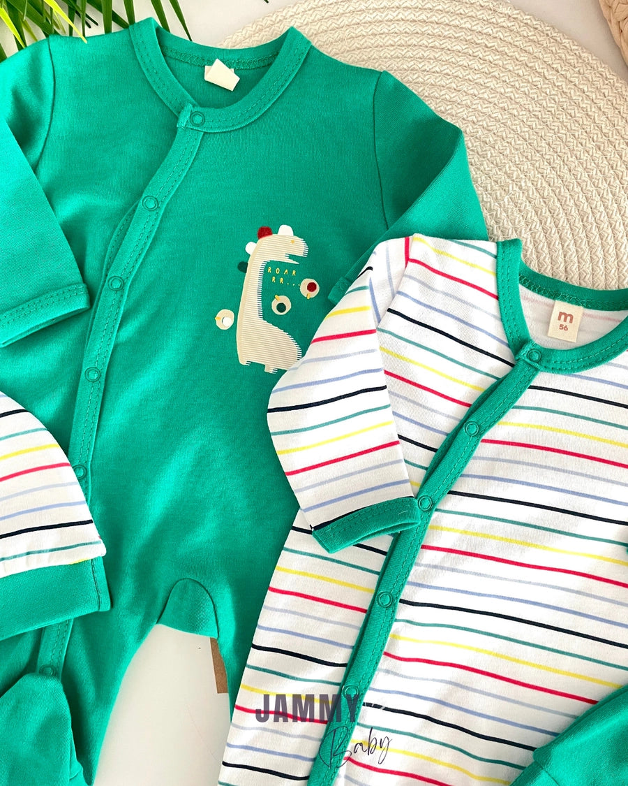 Dino 2 Tulum / 2 Hat Set - GREEN