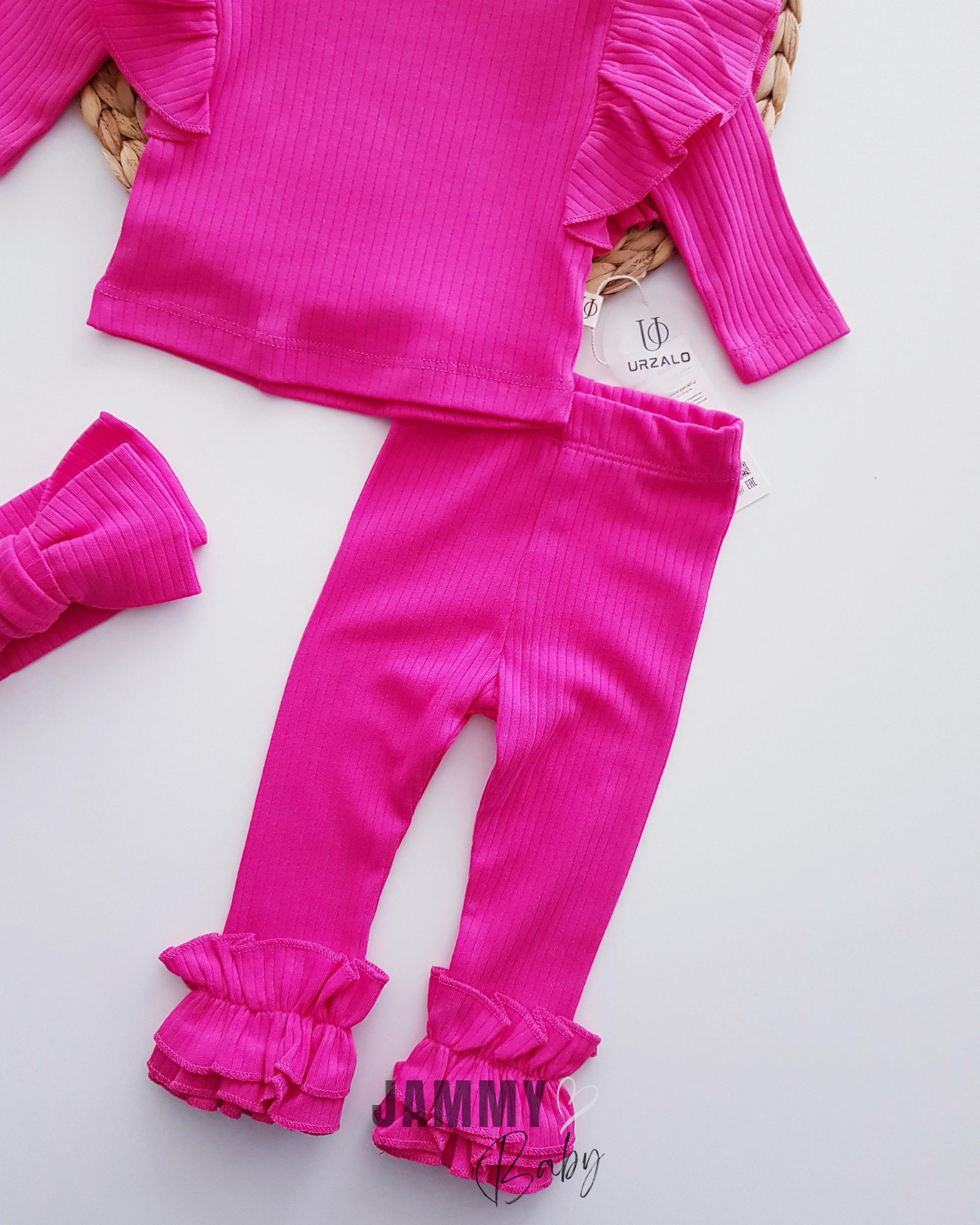 Elena frilly xl bandana camisole 3 piece set - Fuchsia