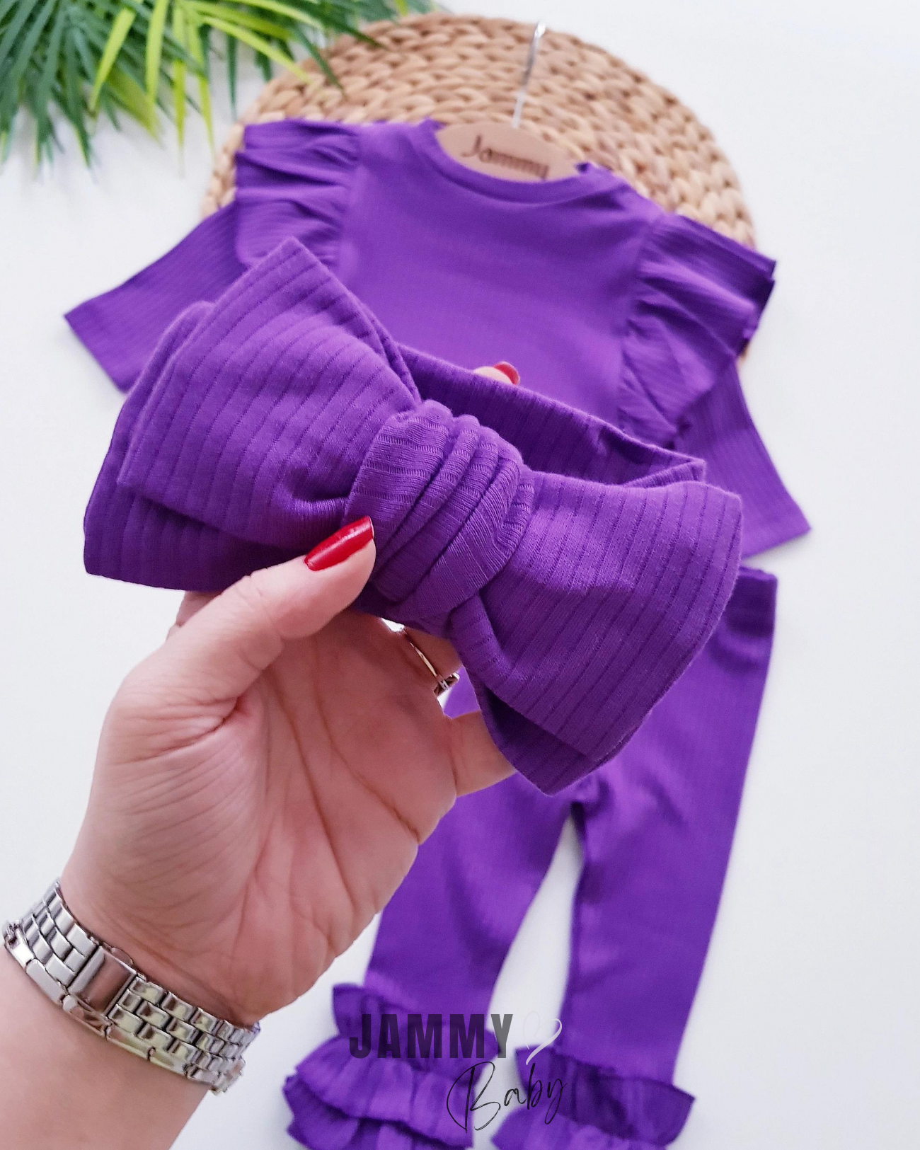 Elena frilly xl bandana camisole 3 piece set - purple