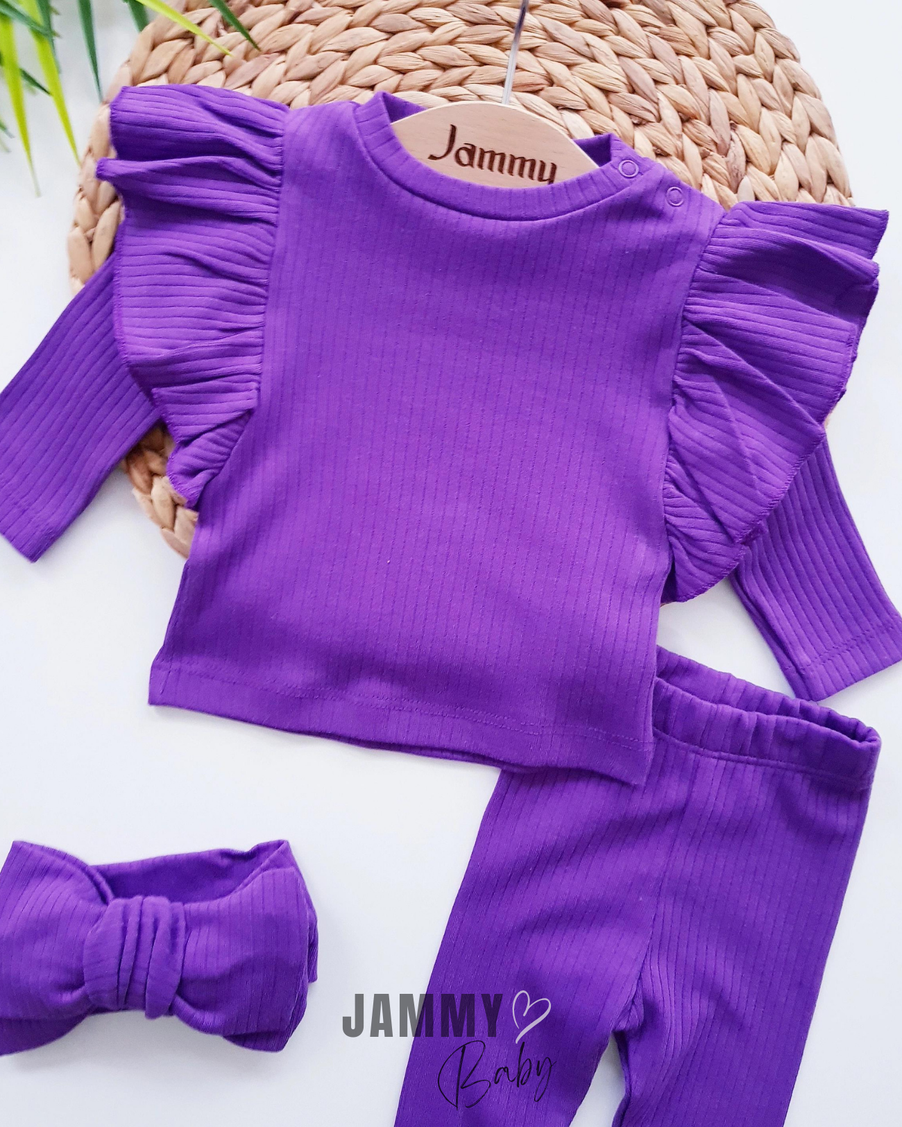 Elena frilly xl bandana camisole 3 piece set - purple