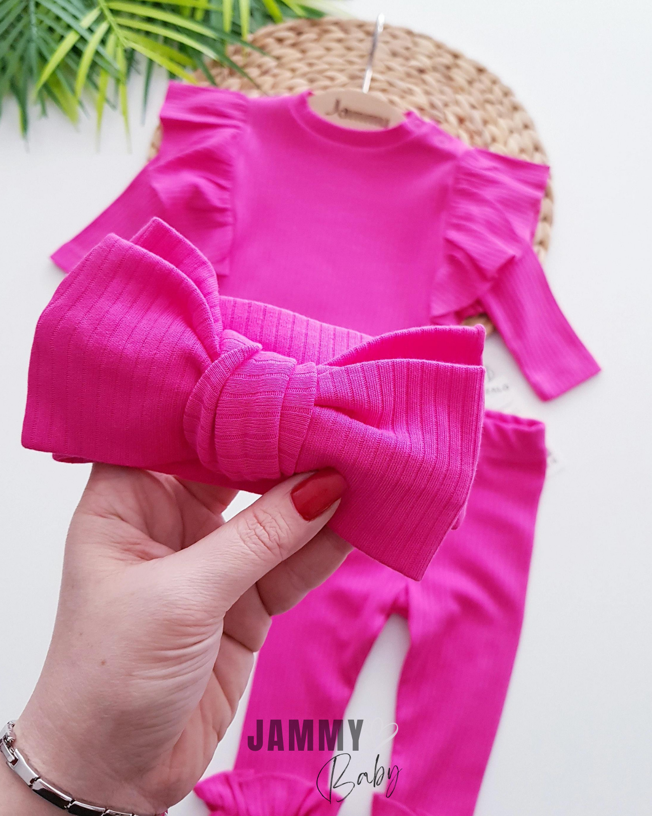 Elena frilly xl bandana camisole 3 piece set - Fuchsia