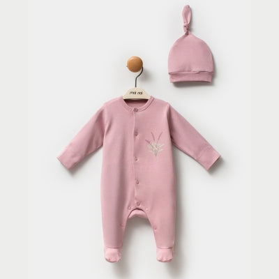 Lavender Baby Girl Romper with Matching Hat