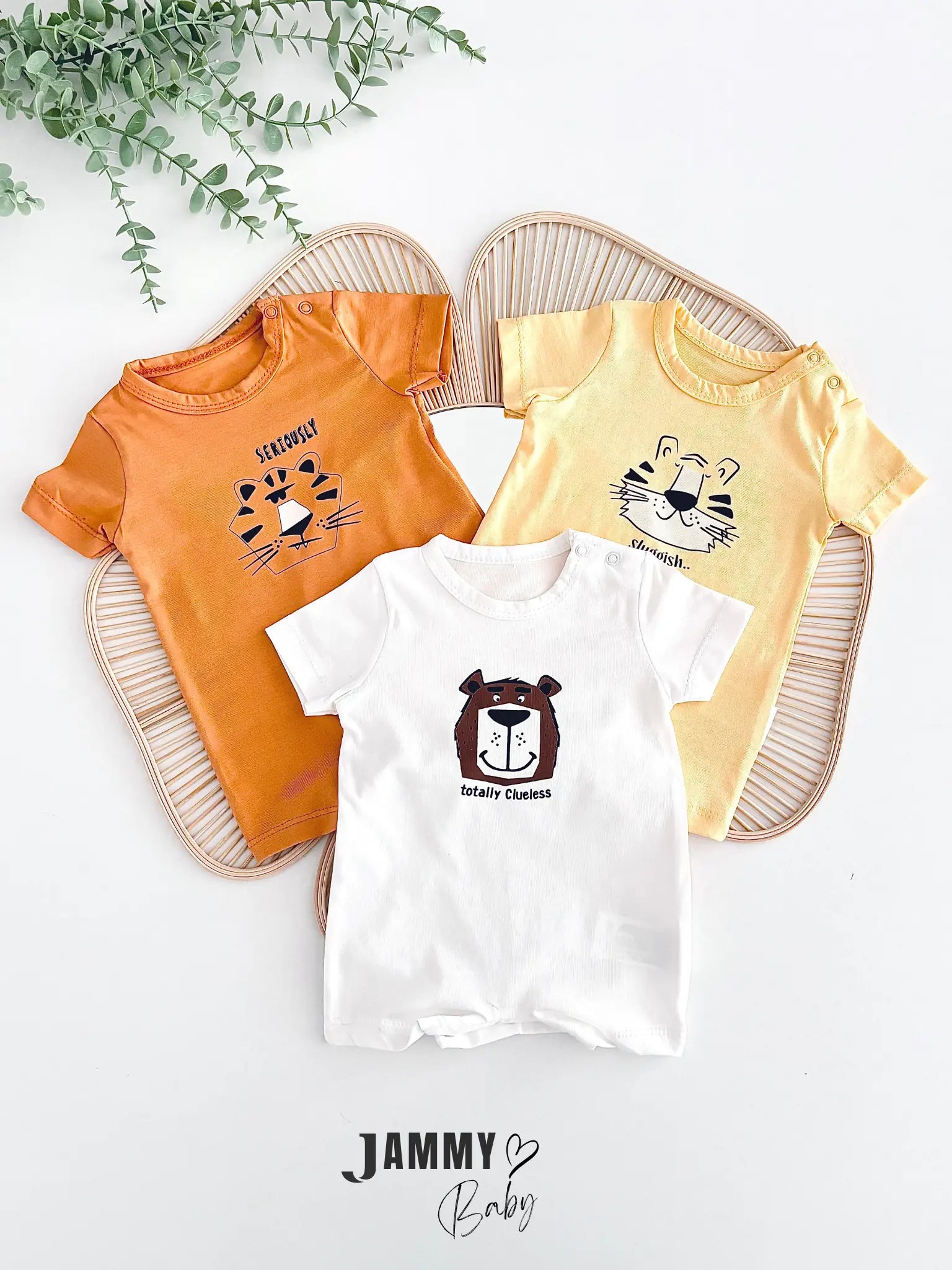 Tiger Patterned 3-Piece Jumpsuit Set - COLORFUL