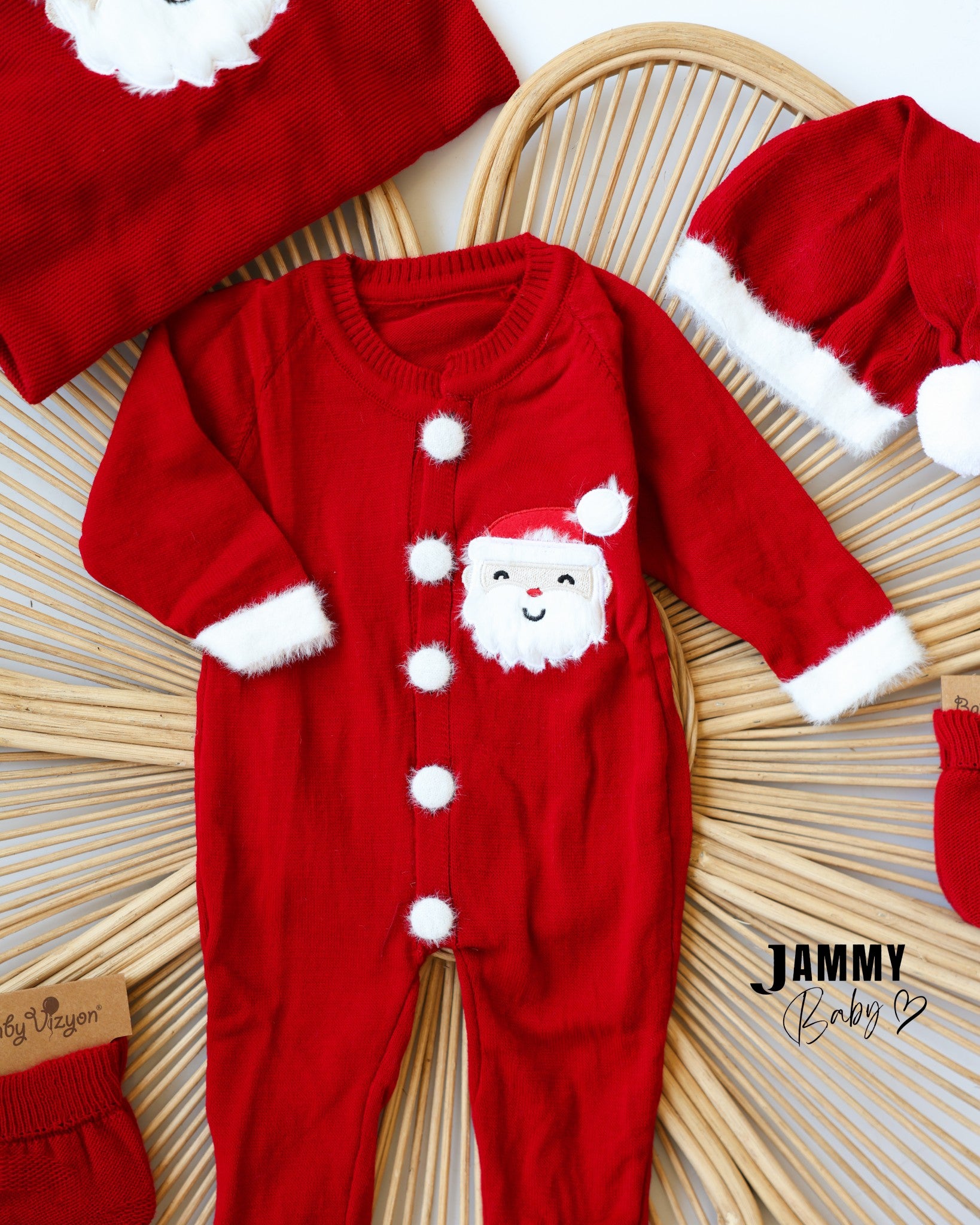 Santa Claus Christmas 5-Piece Newborn Set – Red