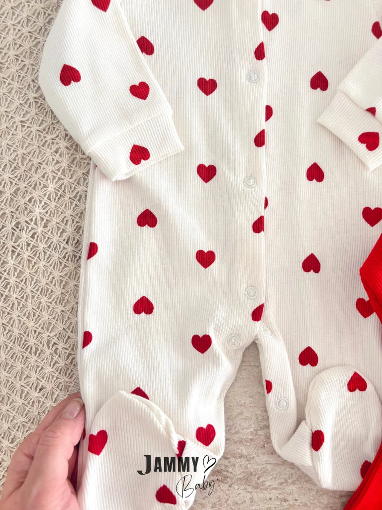I Love Mom 2-Piece Romper Set - Red