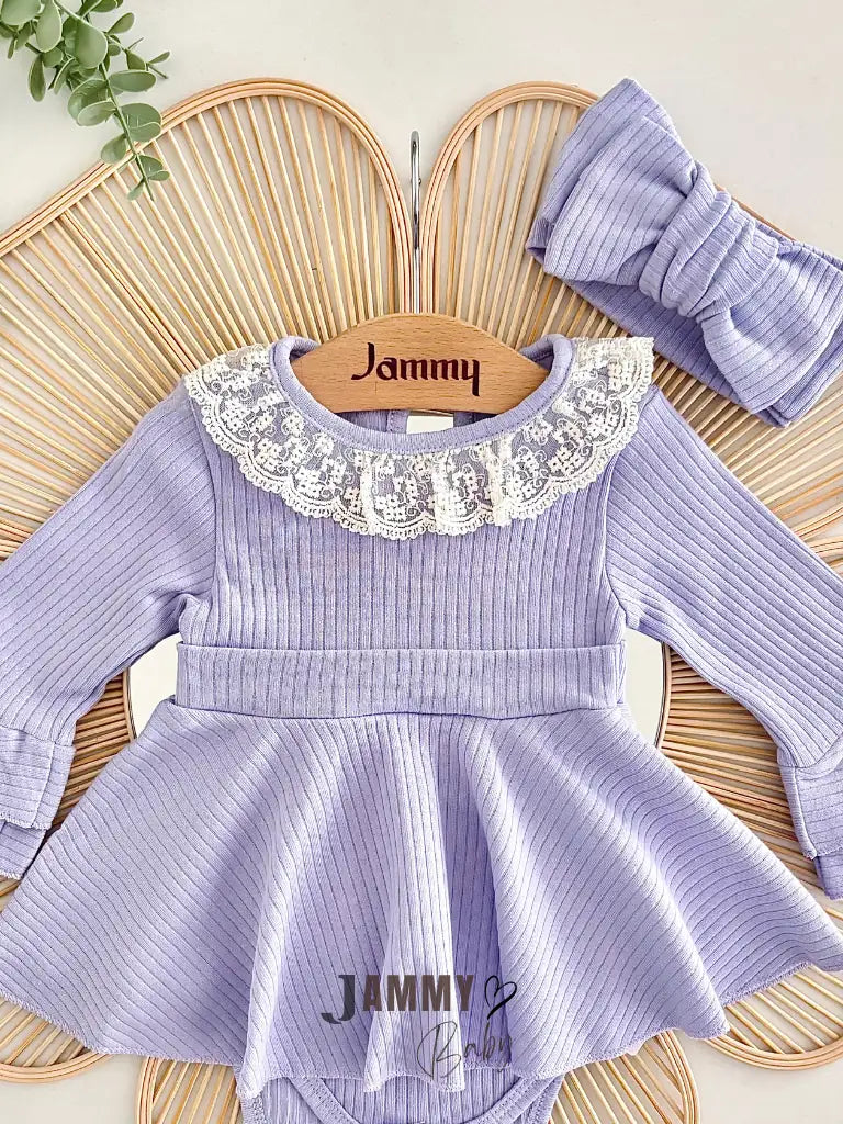 Violetta Corset Bodysuit Dress Set - Lilac