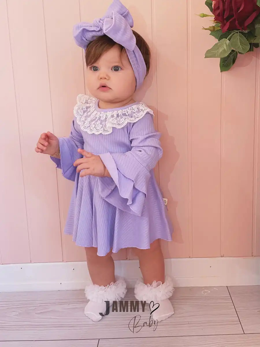 Violetta Corset Bodysuit Dress Set - Lilac