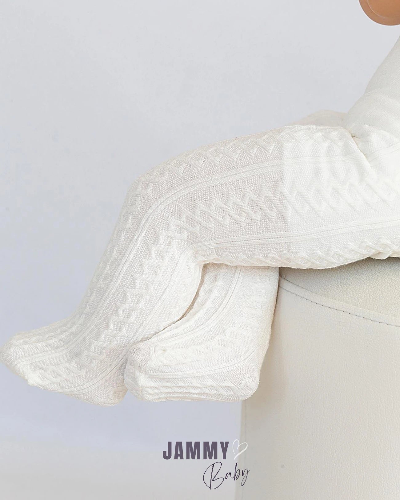 Patterned Cotton Tights-CREAM