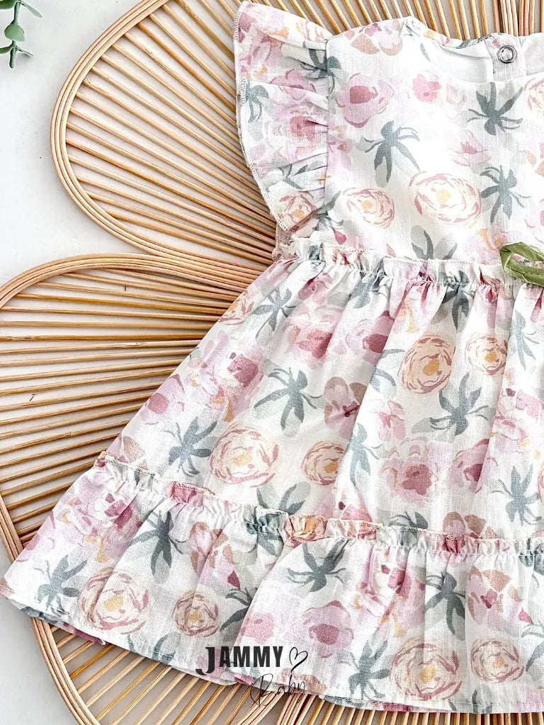 Rosalia Tulip Bow Ruffle Dress – Pink