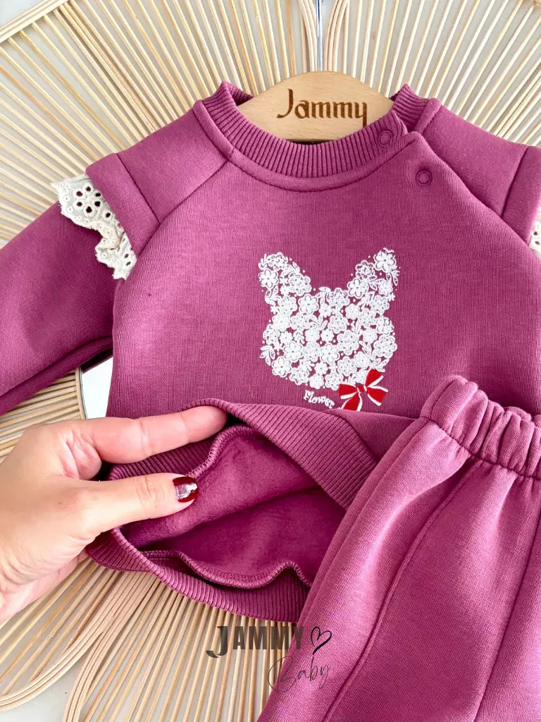 Baby Bunny 3-Thread Fleece-Lined Set – MULBERRY