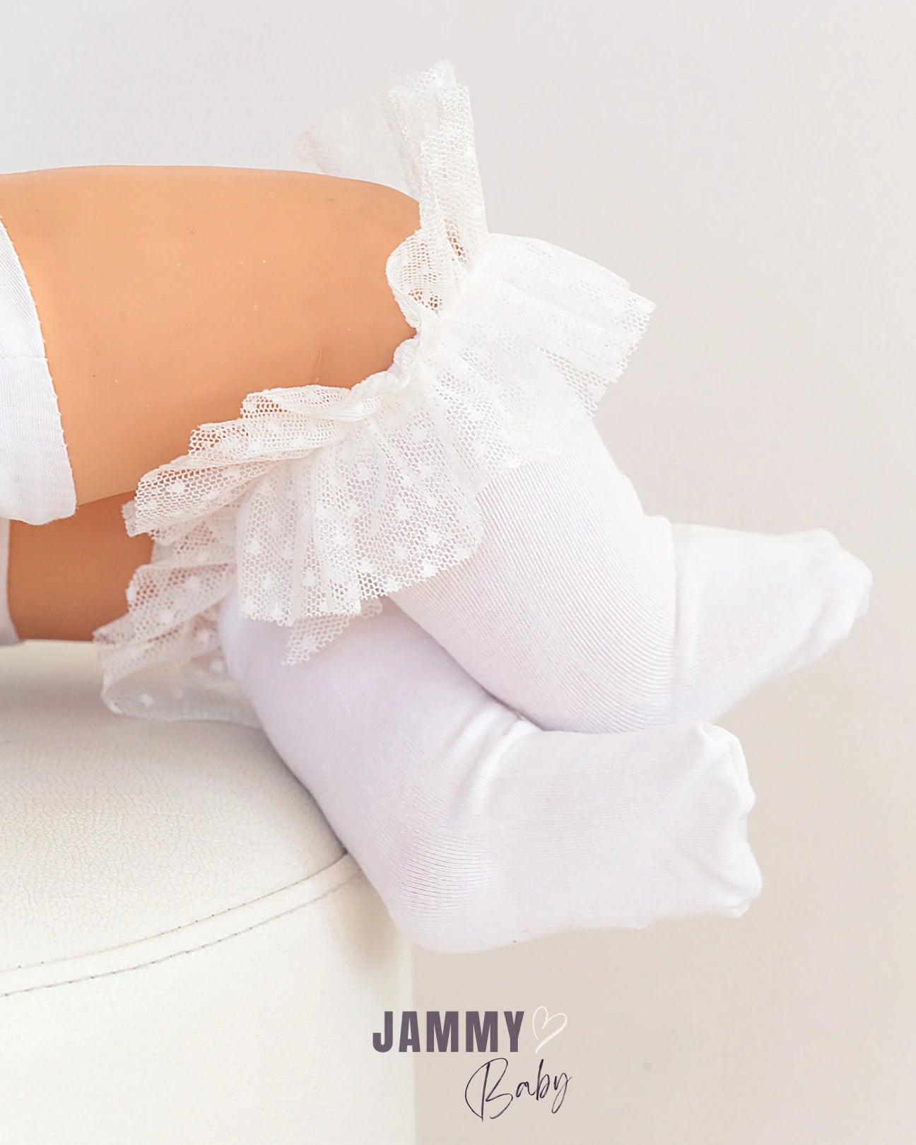 Tulle Knee High Socks-BLACK & White