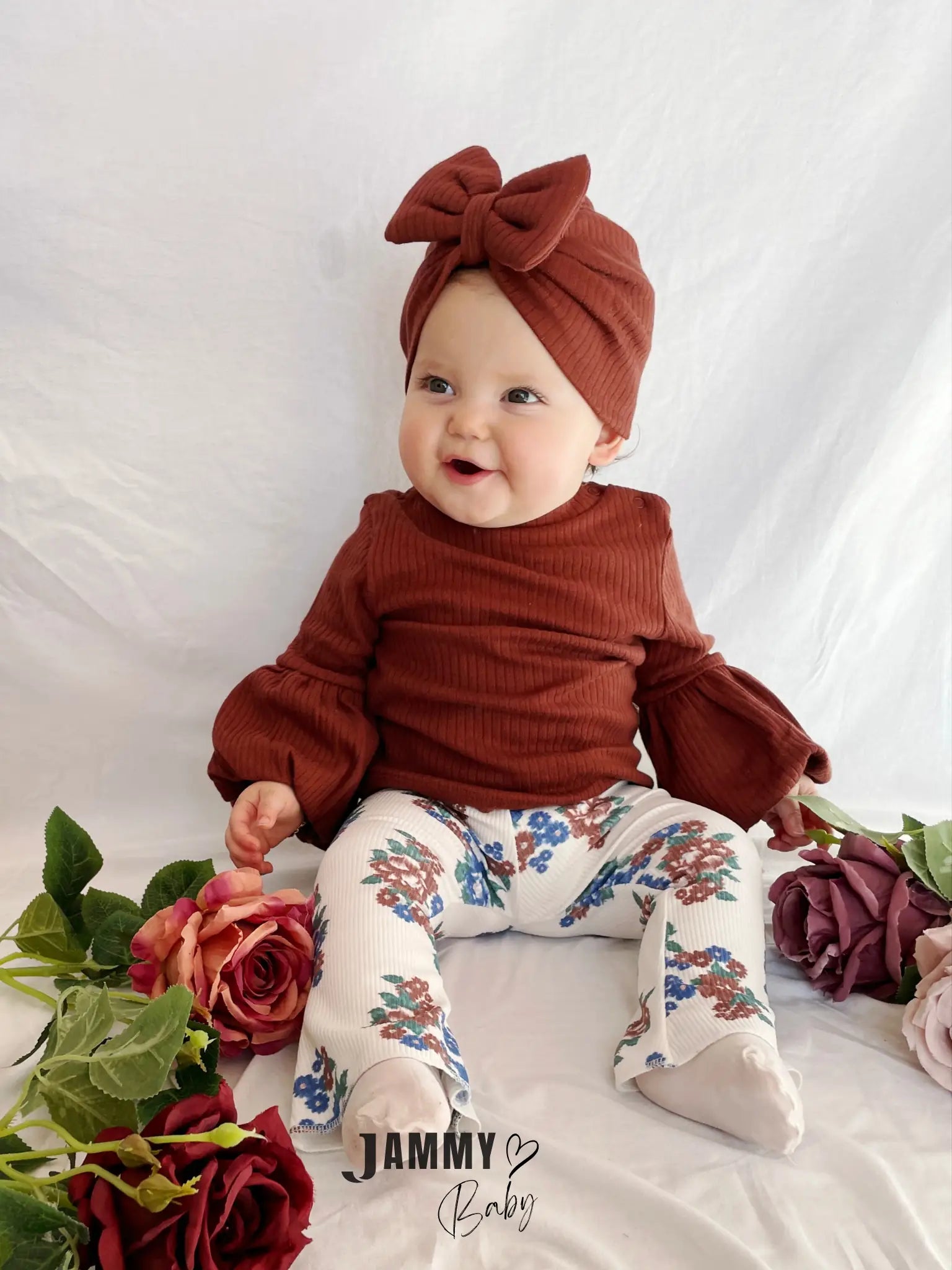 Flor Boned Balloon Sleeve Set - BITTER BROWN