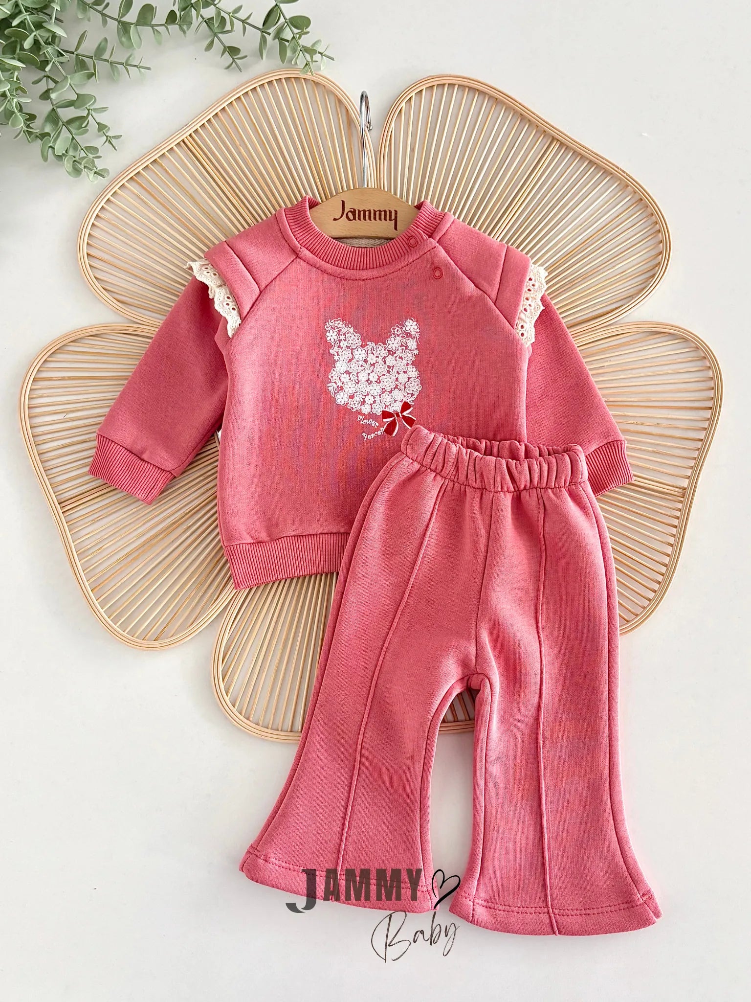 Baby Bunny 3-Thread Fleece-Lined Set – DUSTY ROSE