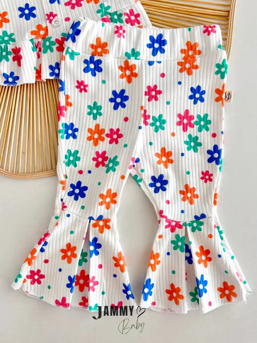 Colorful Daisies Strappy Spanish Set - ECRU