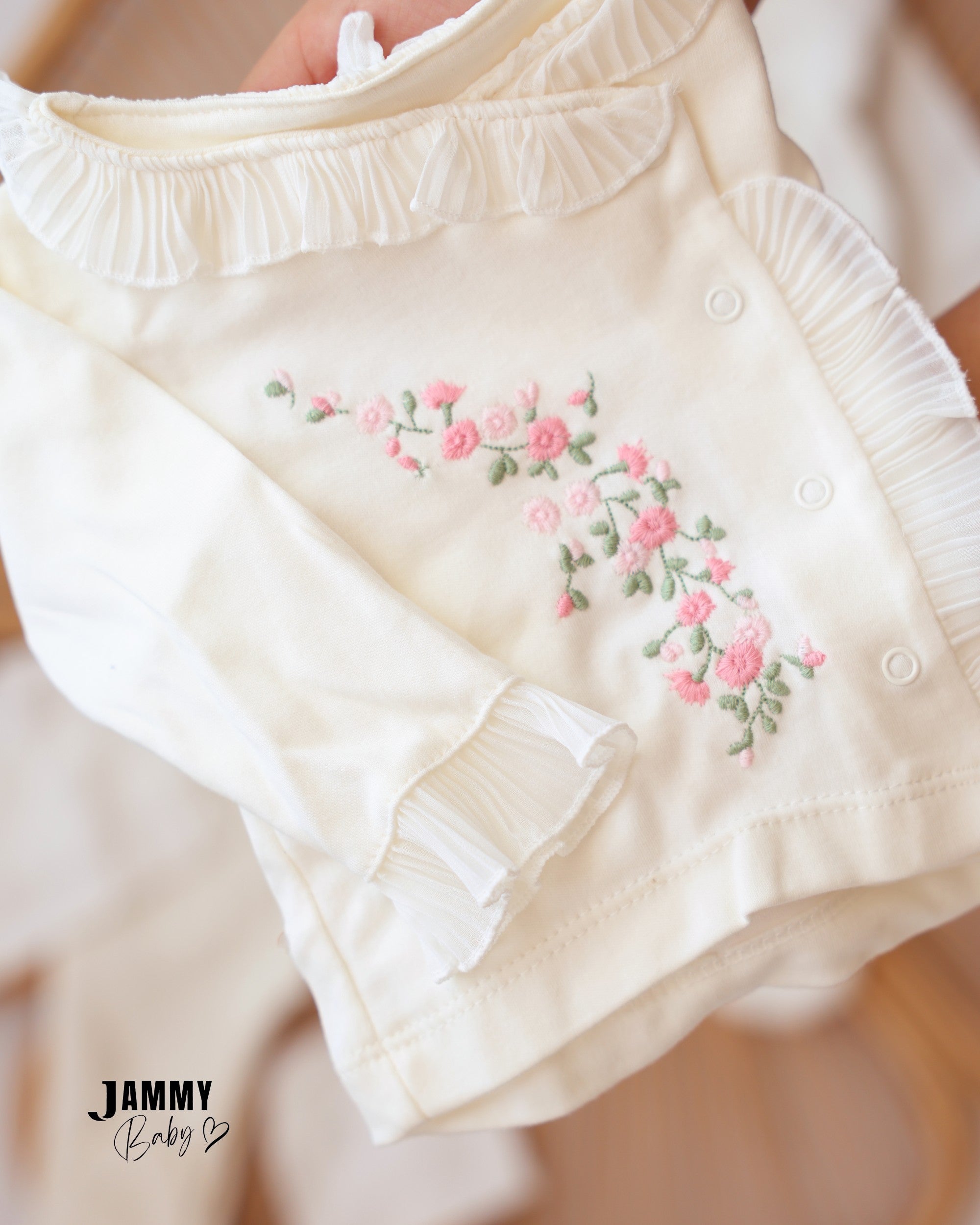 Floral Ruffle Newborn Essentials Set - Ivory