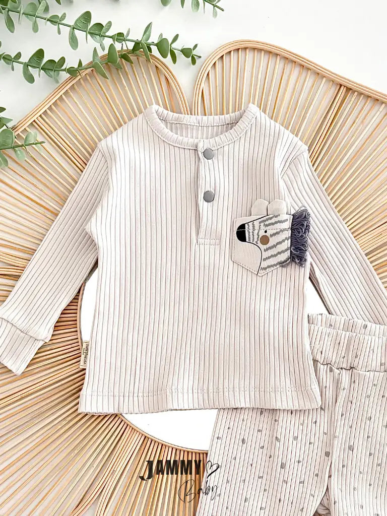 Wild Zebra 2-Piece Set – LIGHT GREY