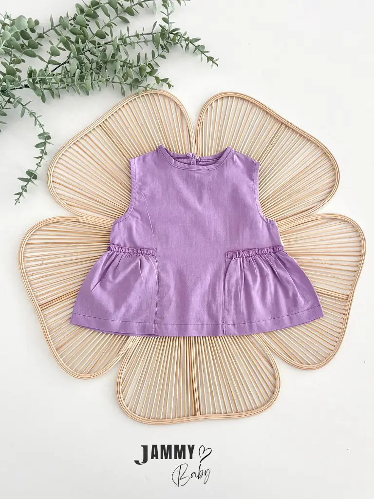 Natalie Waist Detail Blouse & Skirt Set – Purple