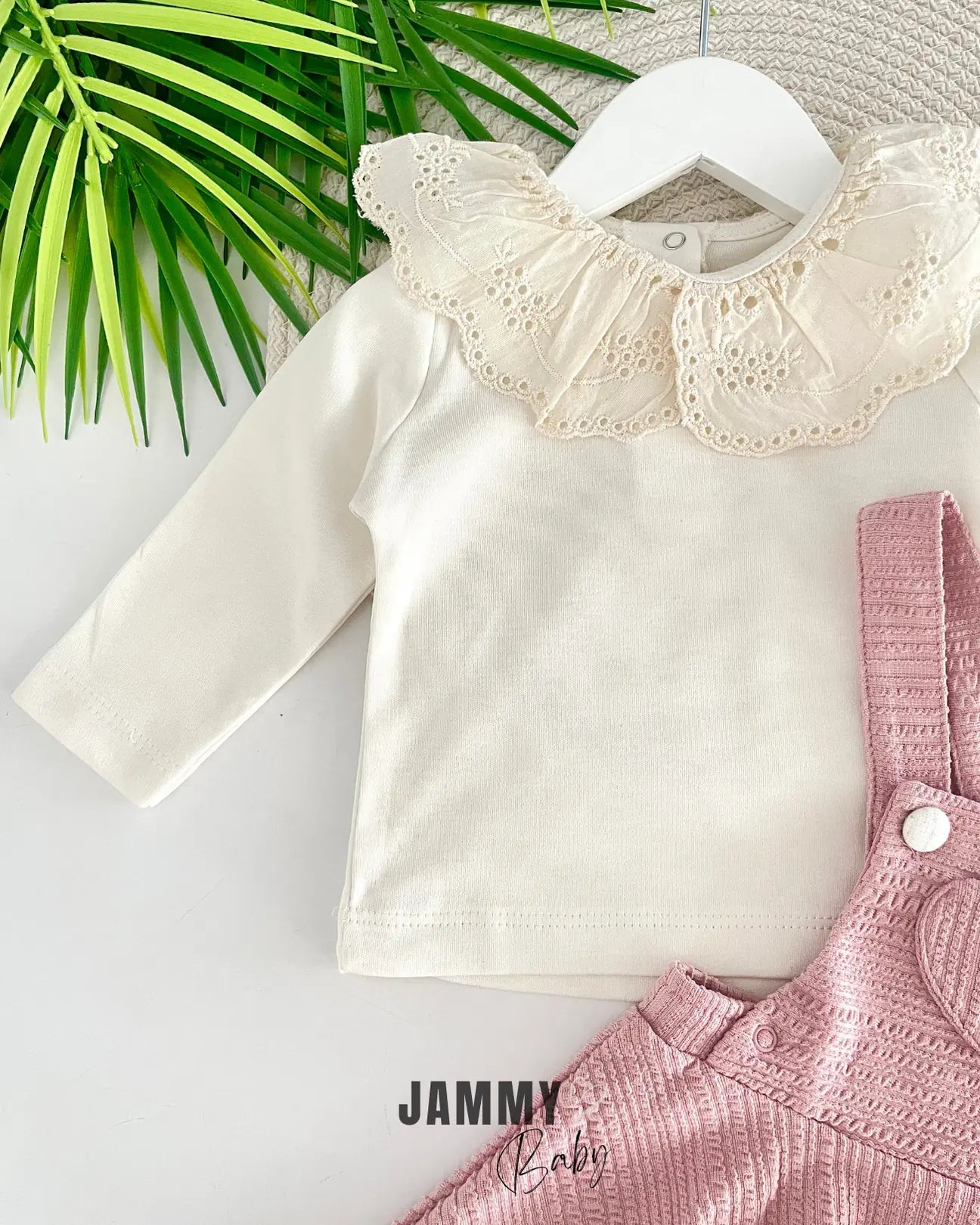 Hearts Overalls / Body Set-Dried Rose