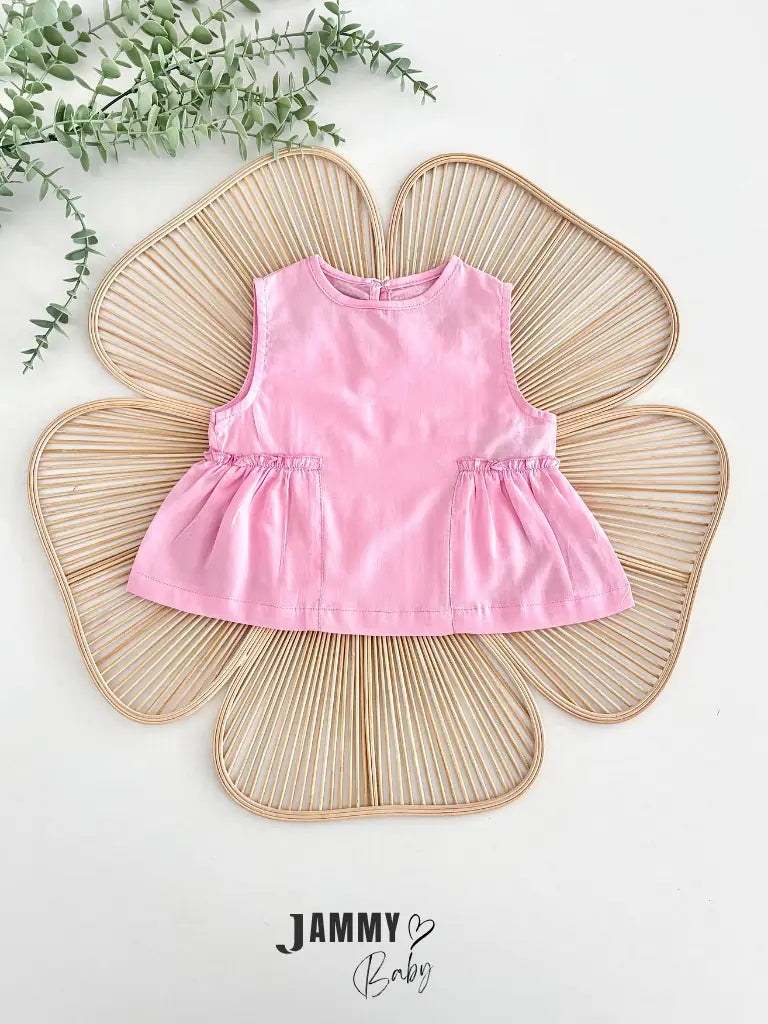 Natalie Waist Detail Blouse & Skirt Set – Pink