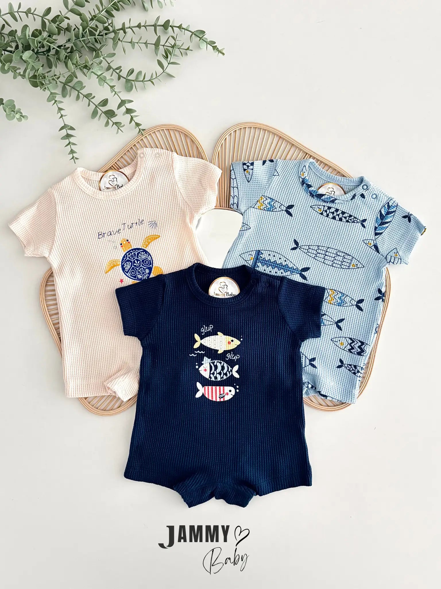 Bobby Fish Patterned 3-Piece Jumpsuit Set - COLORFUL