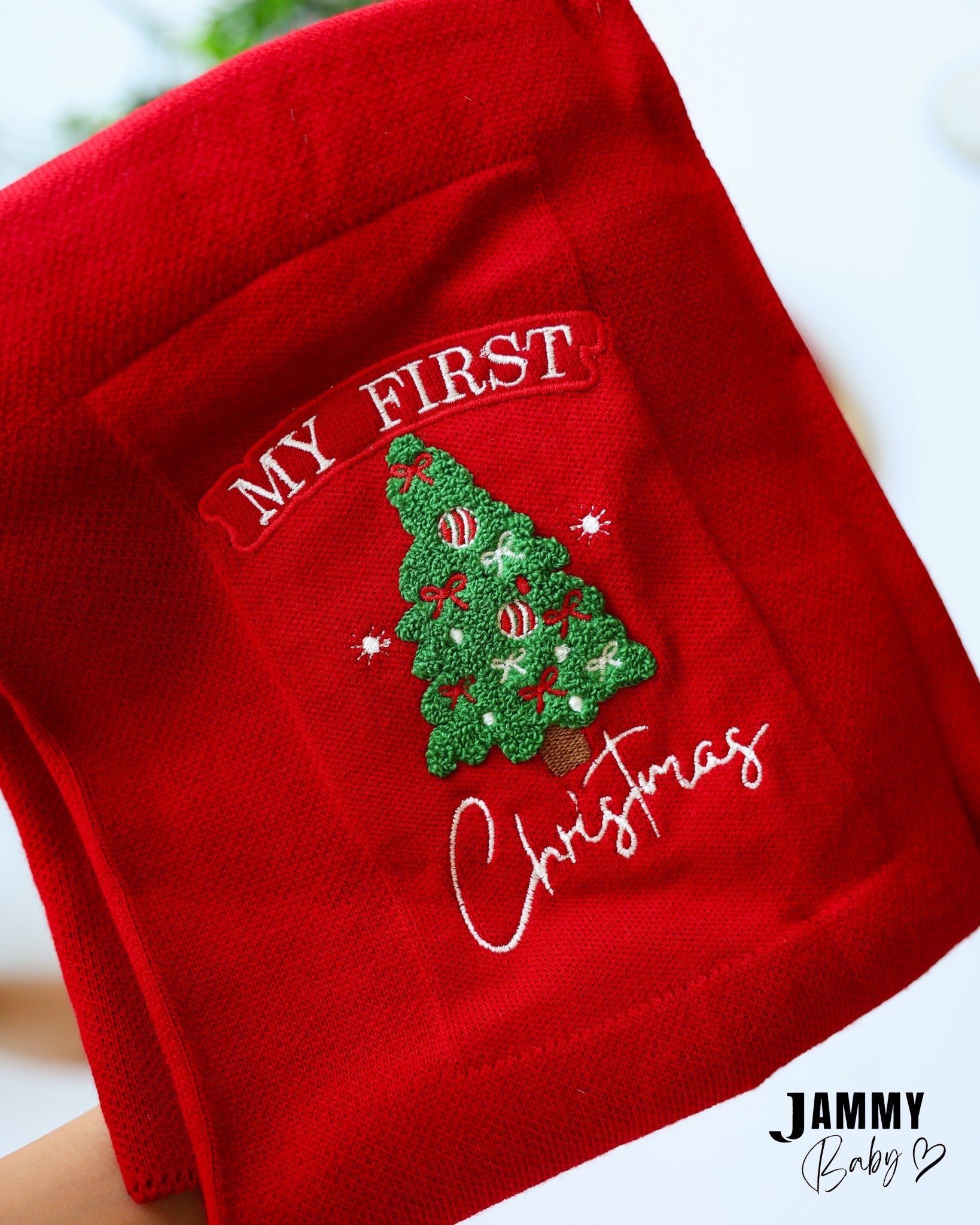My First Christmas Knit Baby Set – Red
