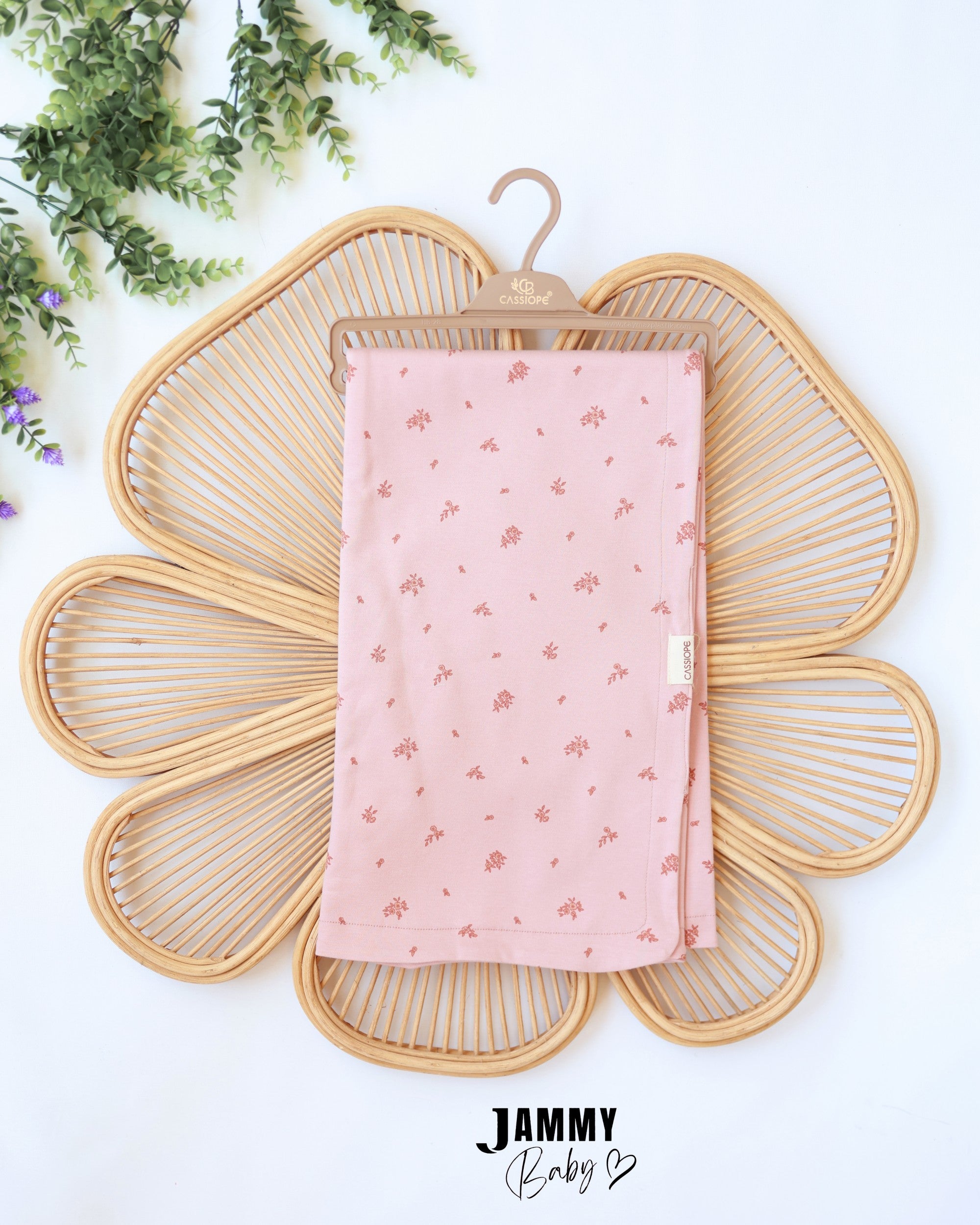 Floral Baby Blanket - Blush Pink