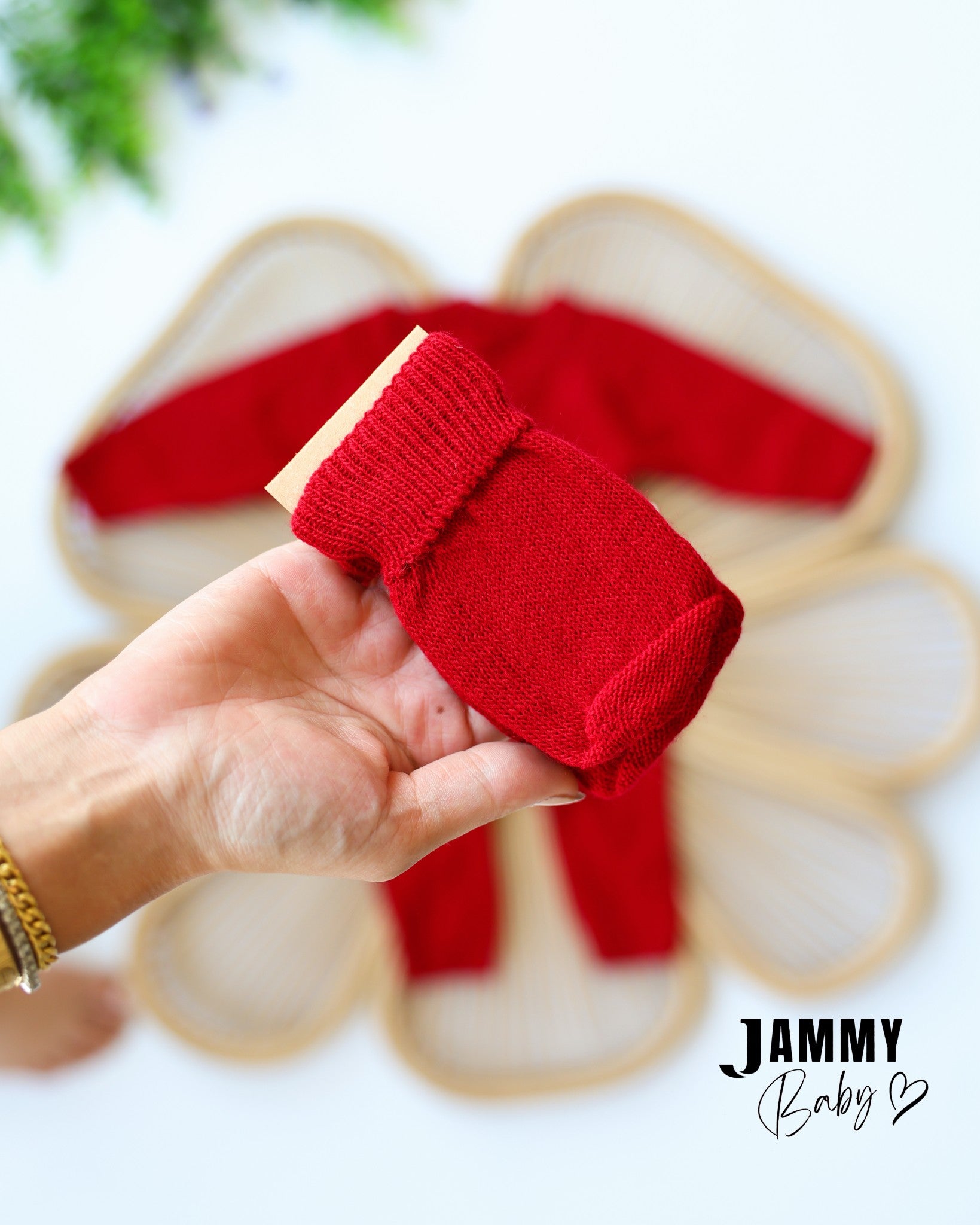 My First Christmas Knit Baby Set – Red