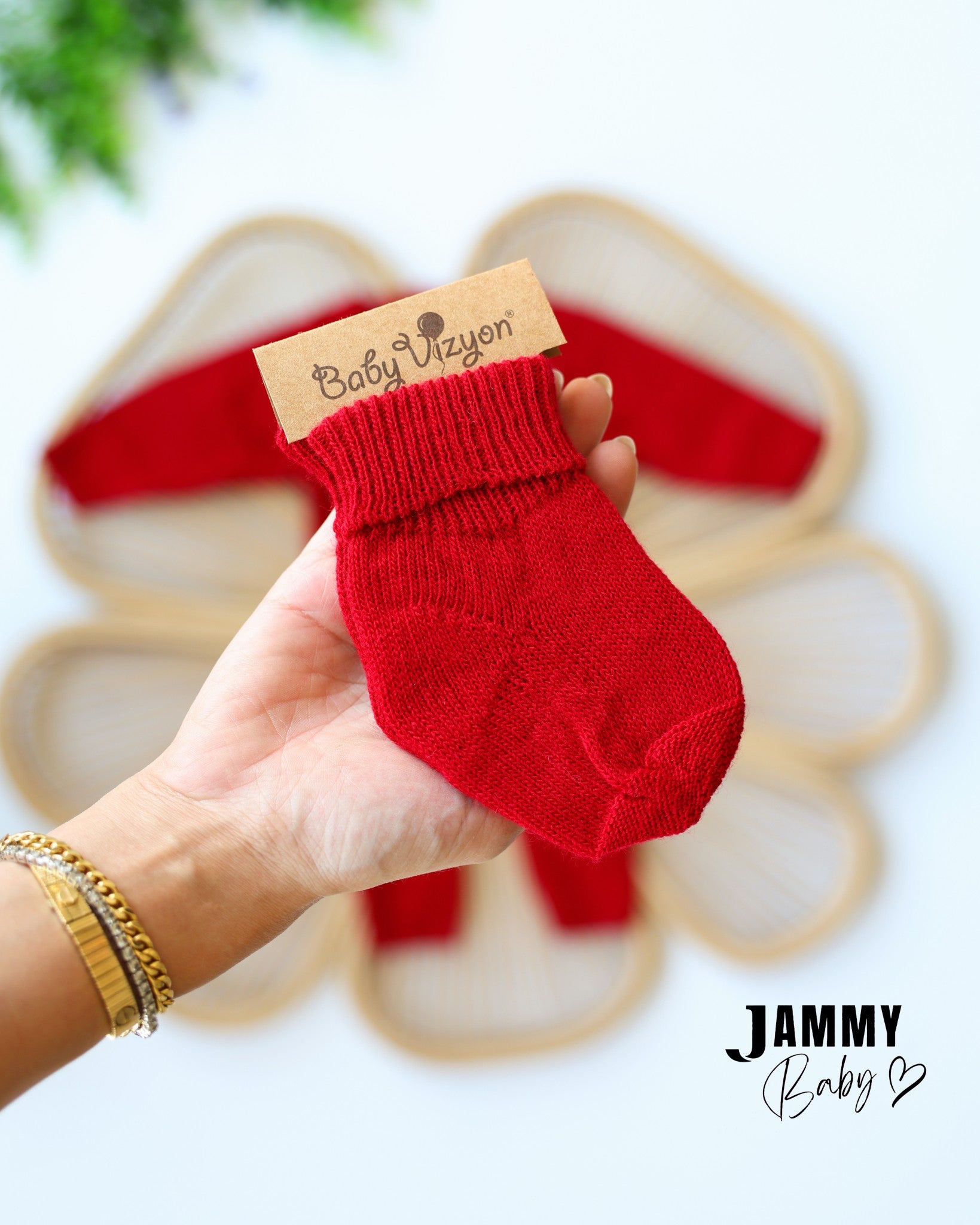 My First Christmas Knit Baby Set – Red