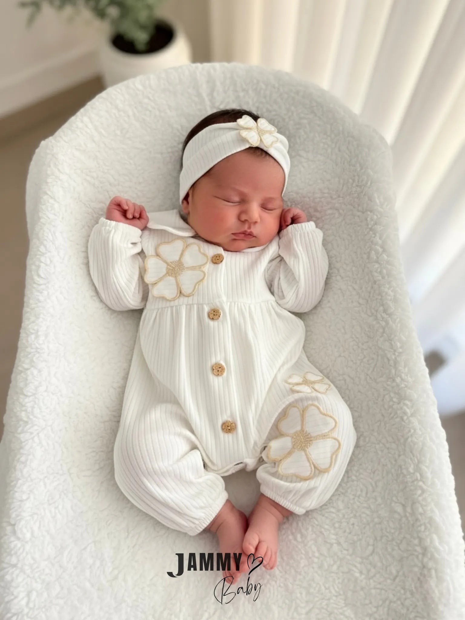 Daisell Embroidered Bandana Jumpsuit Set - ECRU