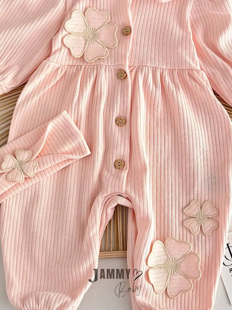 Daisell Embroidered Bandana Jumpsuit Set - POWDER