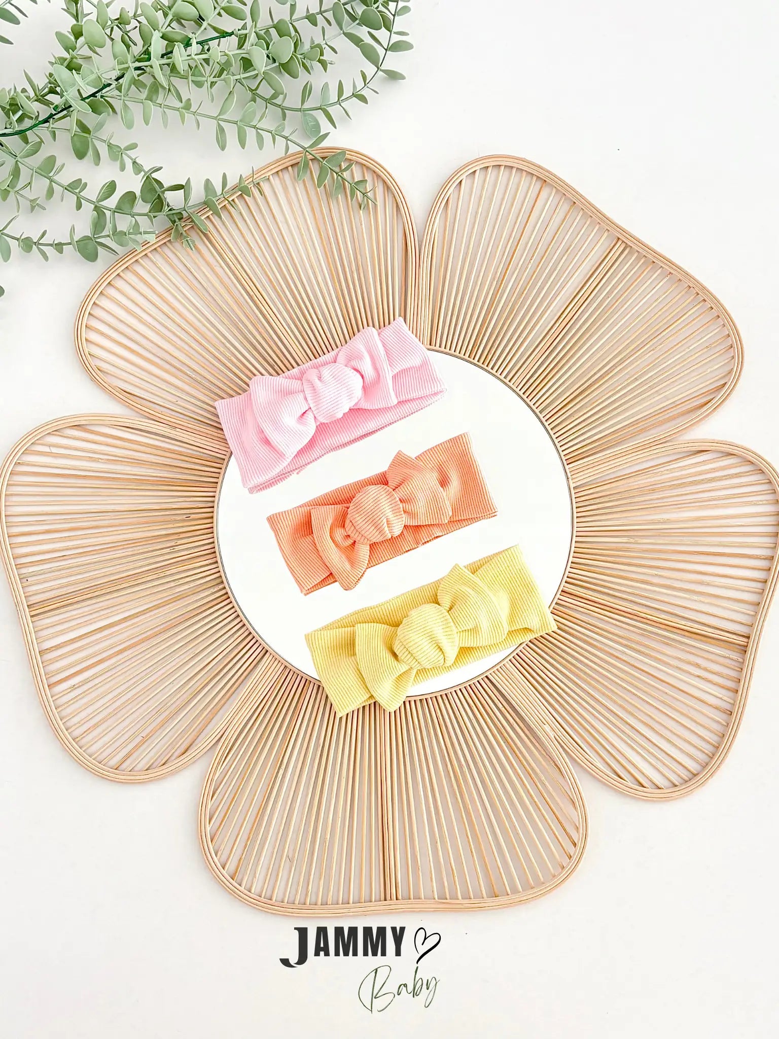 Ribbed Bow Bandana 3-Piece Set – Pink Pack