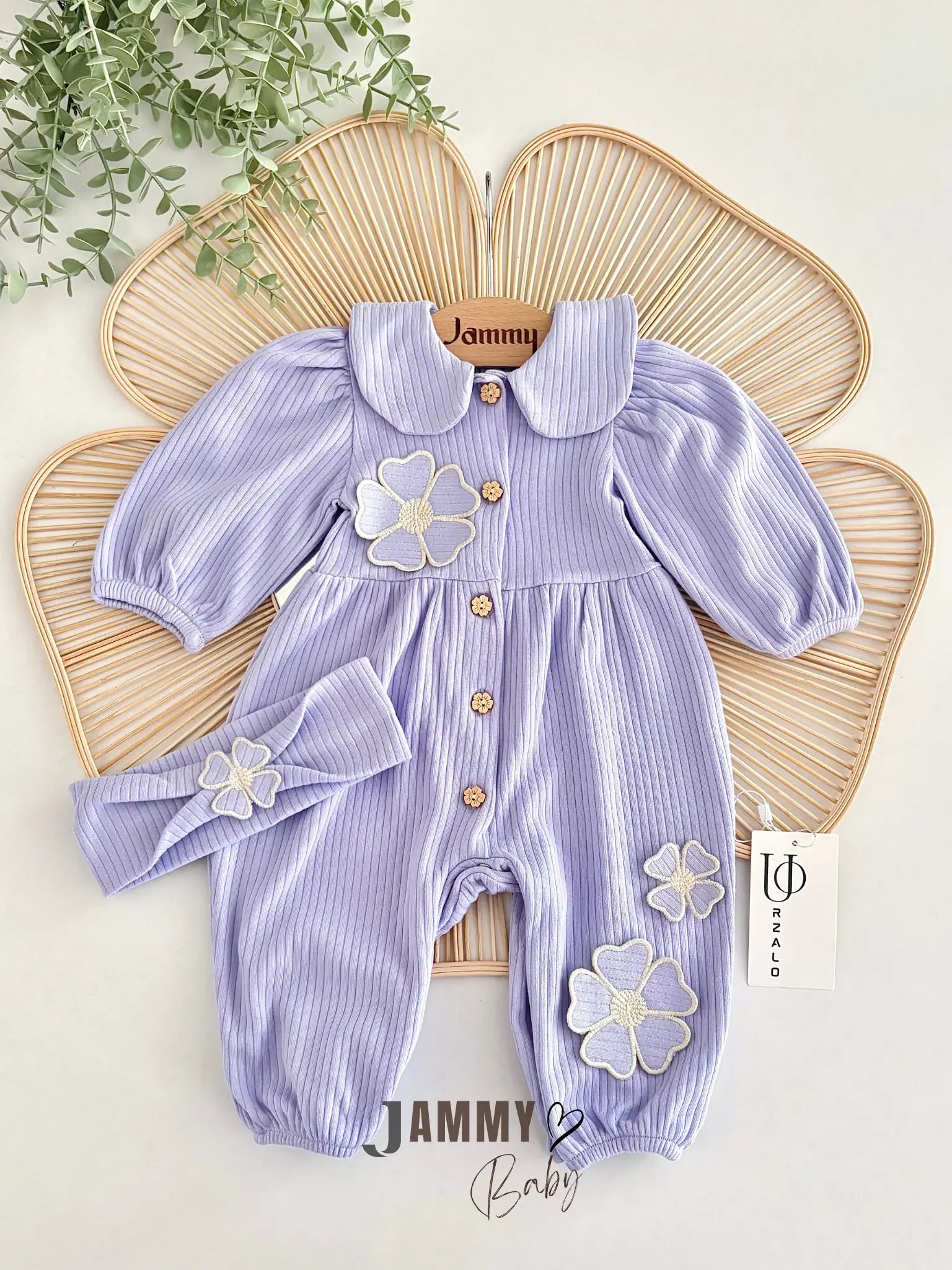 Daisell Embroidered Bandana Jumpsuit Set - Lilac