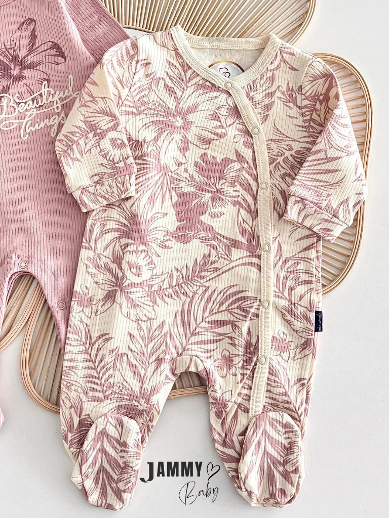 Beautiful Things Floral 2-Piece Jumpsuit Set - ROSE PINK