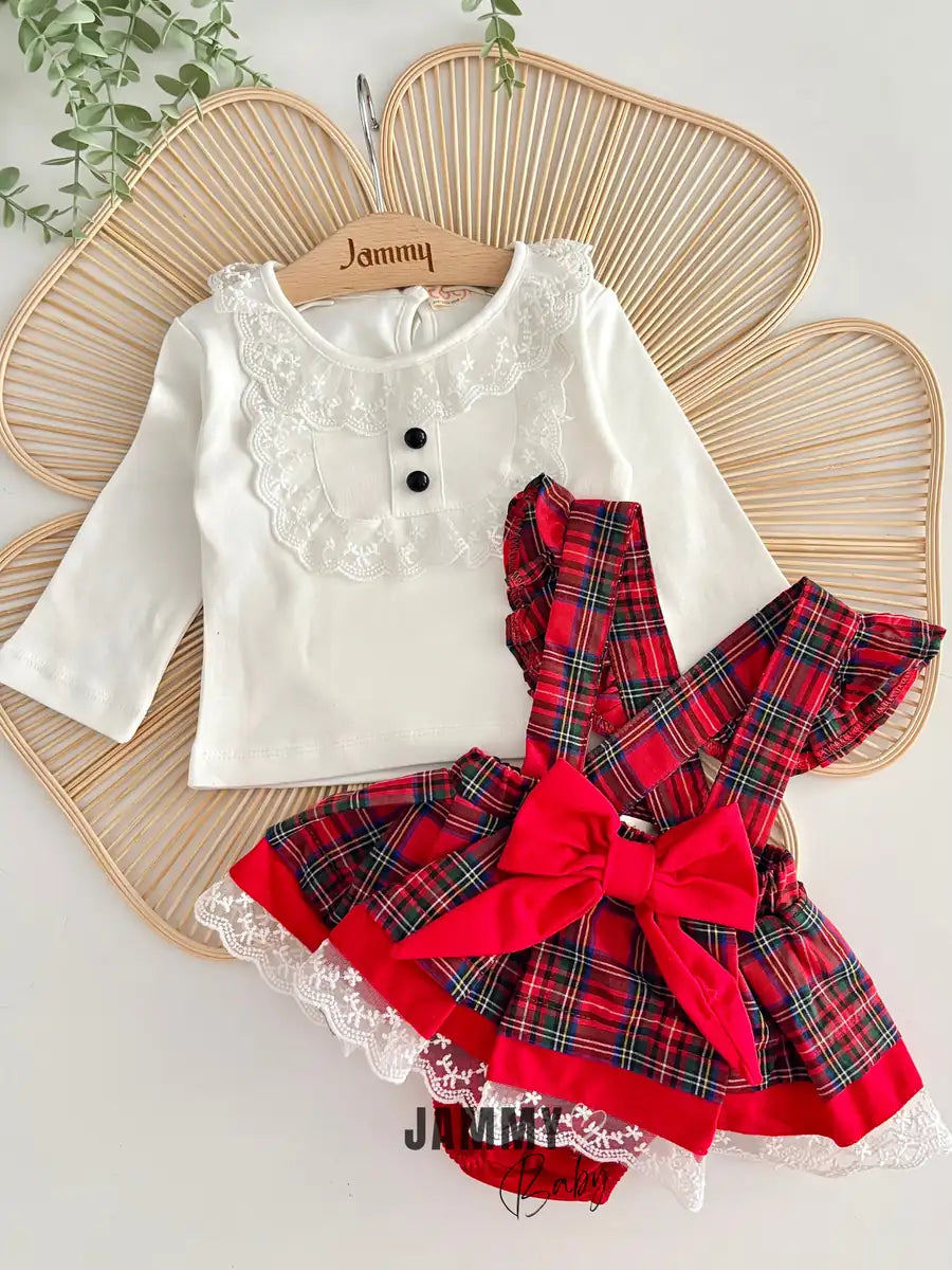 Ayla Plaid Romper / Bodysuit Set – RED