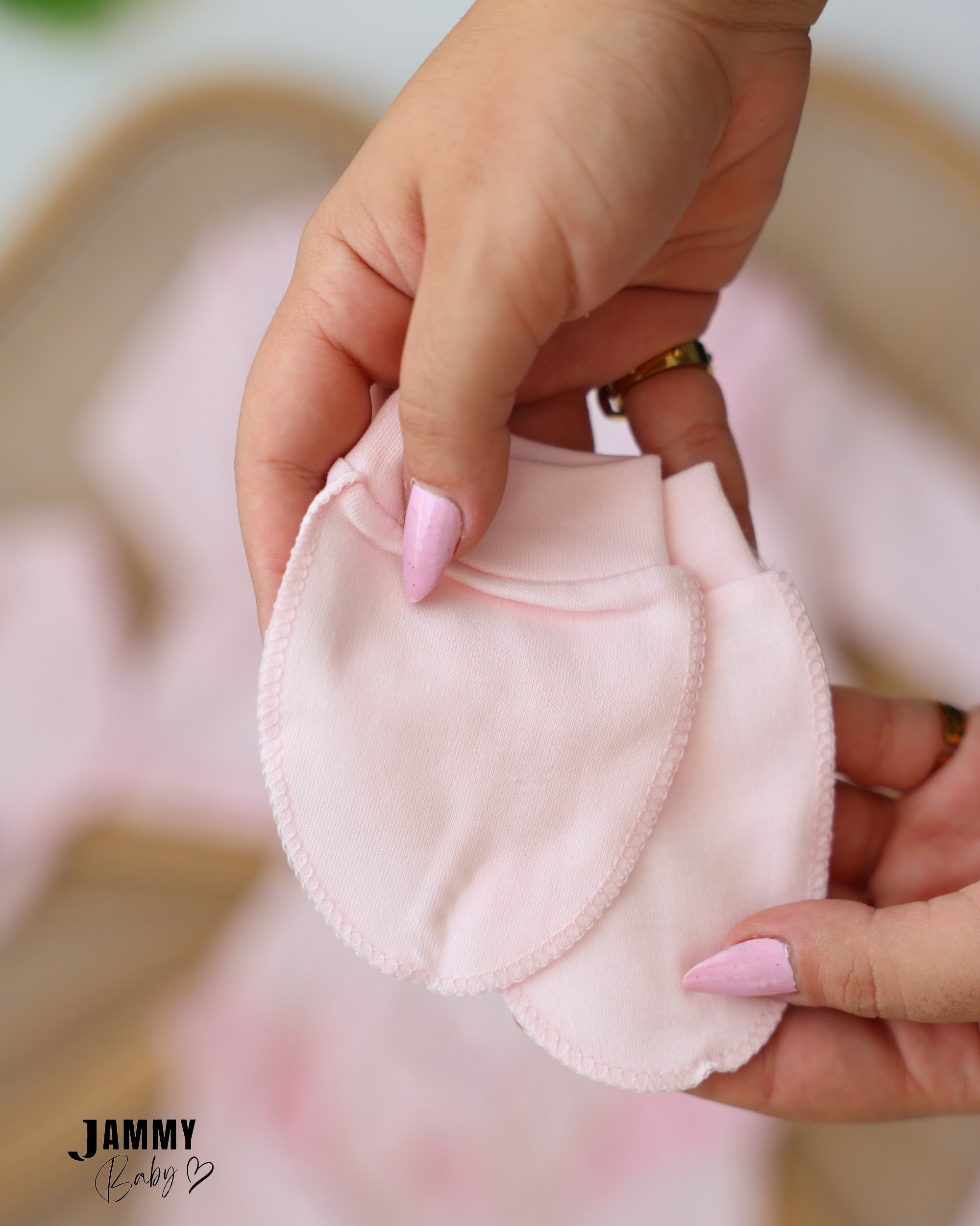 Lace Bow Baby Girl Set - Baby Pink
