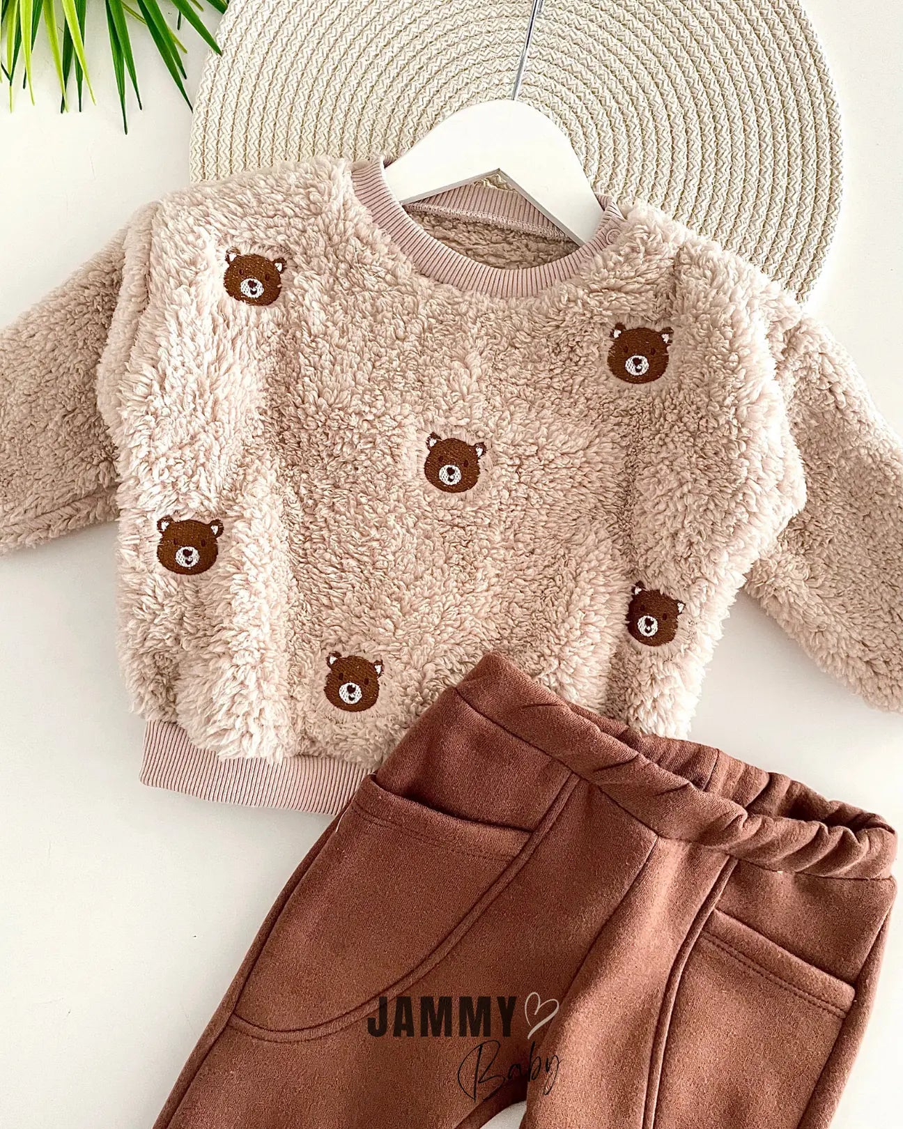 Tiny Bear Welsoft Plush Raised Set-BROWN