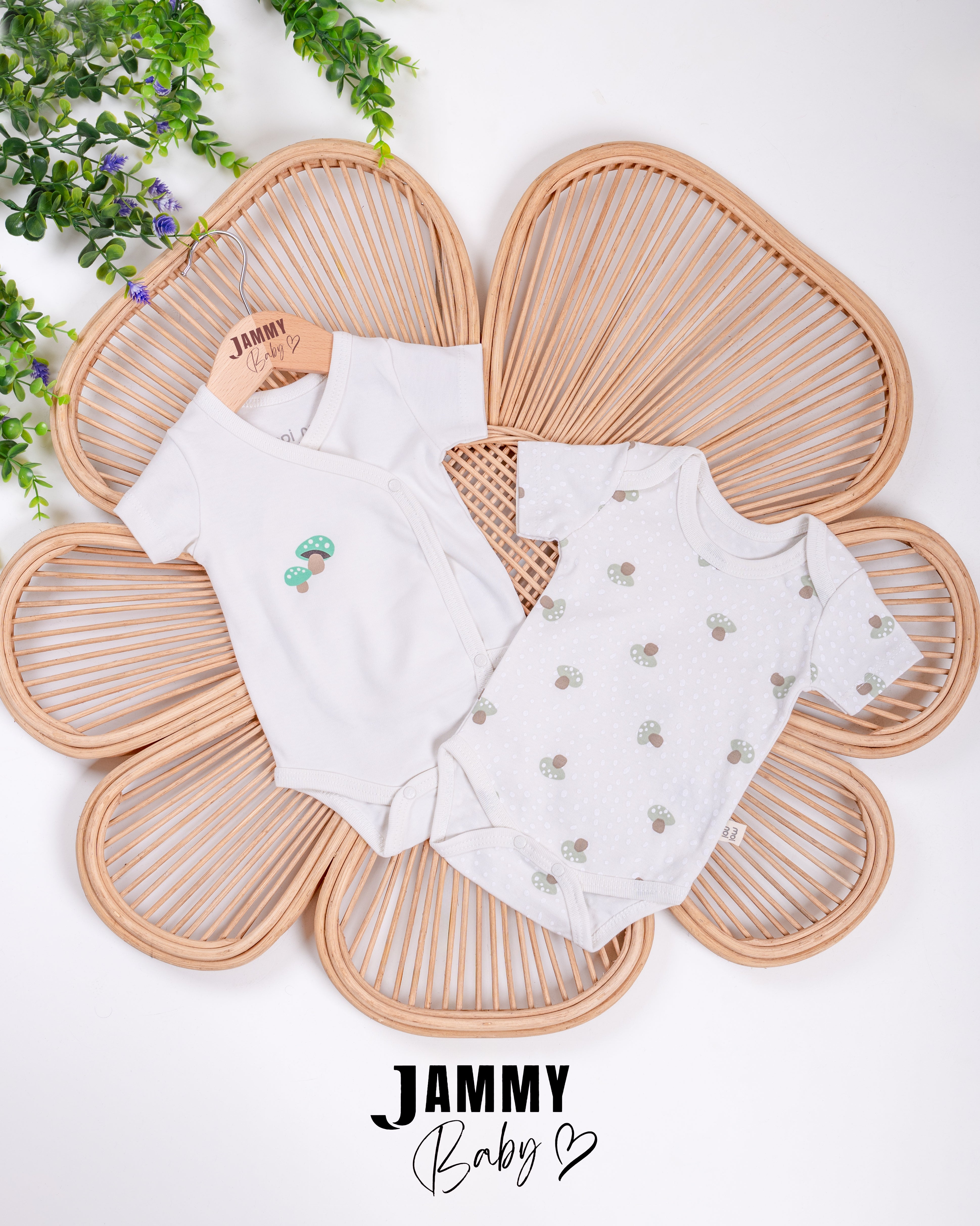 MUSHROOM - Short Sleeve Bodysuit (2-Pack)