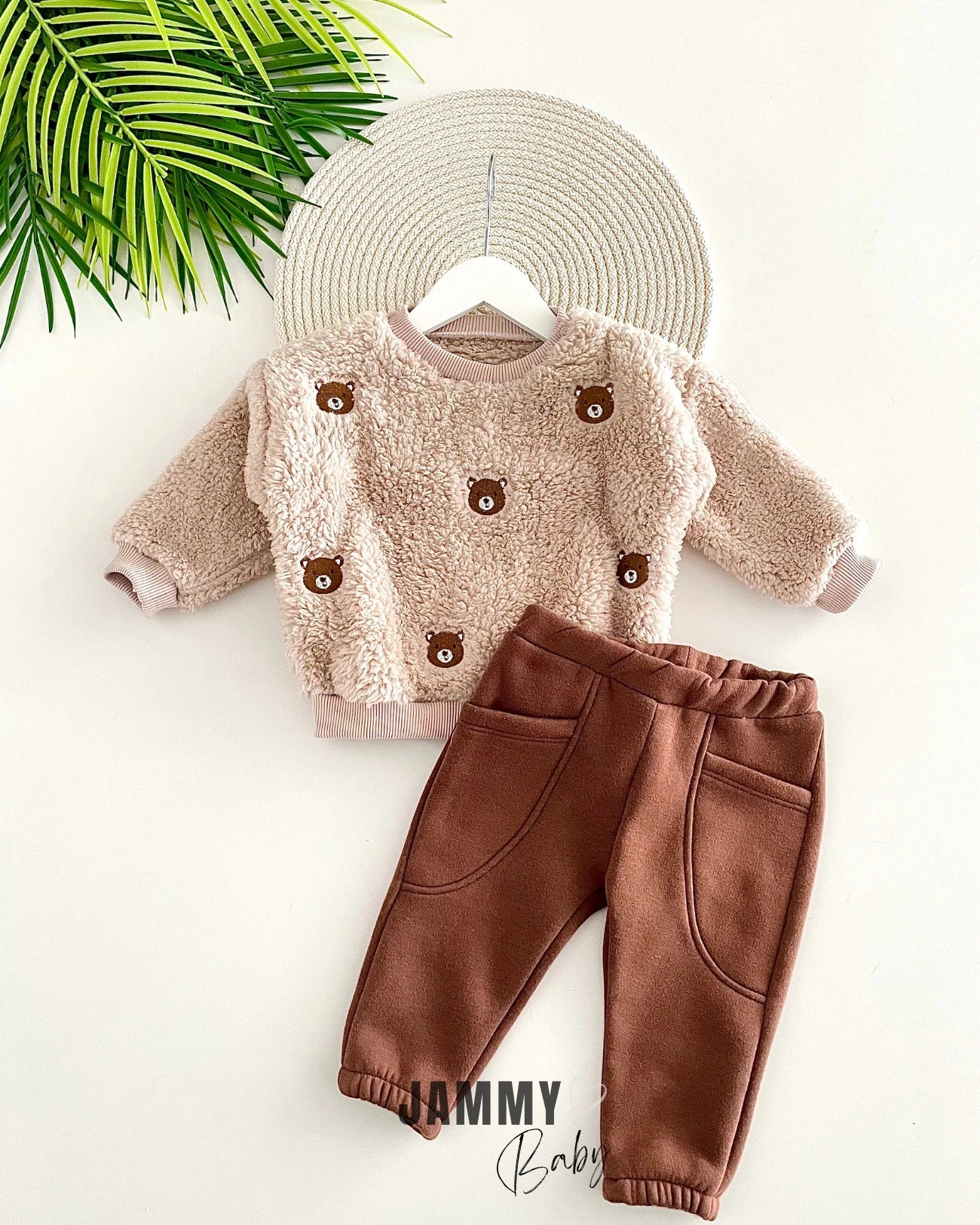 Tiny Bear Welsoft Plush Raised Set-BROWN