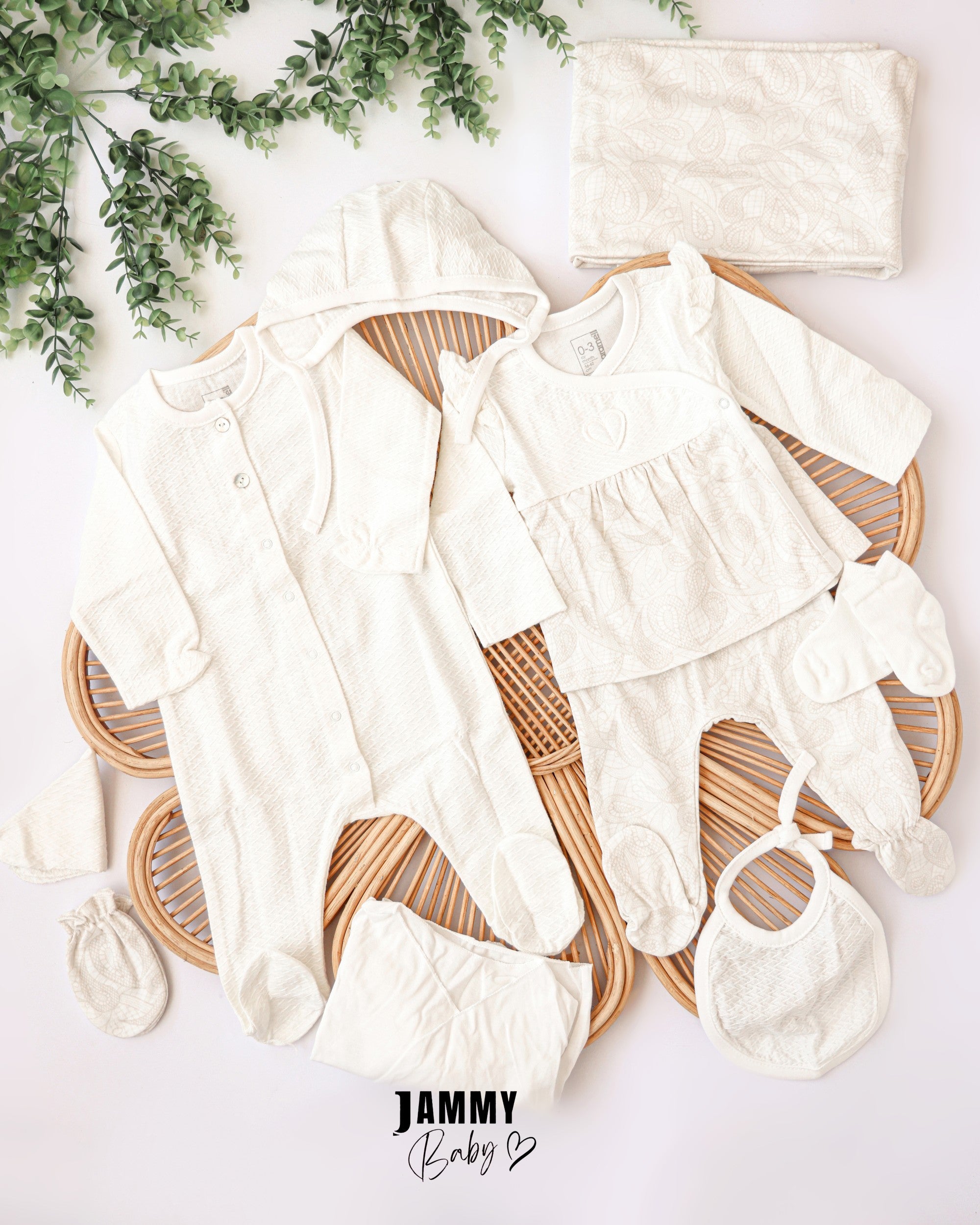 Tiny Lace 9-Piece Newborn Hospital Set - White