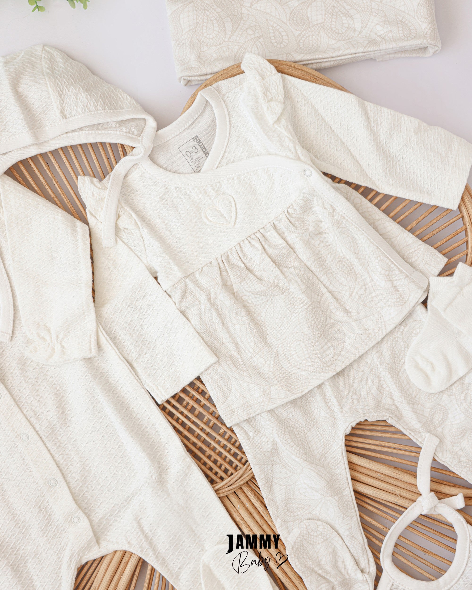 Tiny Lace 9-Piece Newborn Hospital Set - White