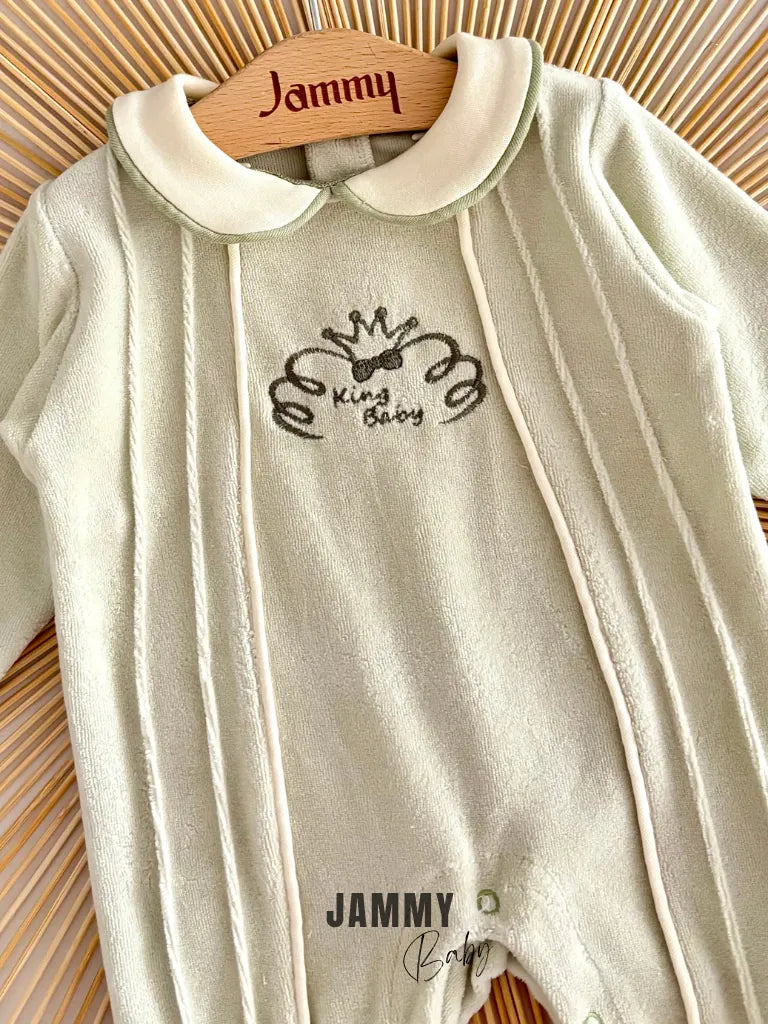 King Baby Velvet Overall – MINT GREEN