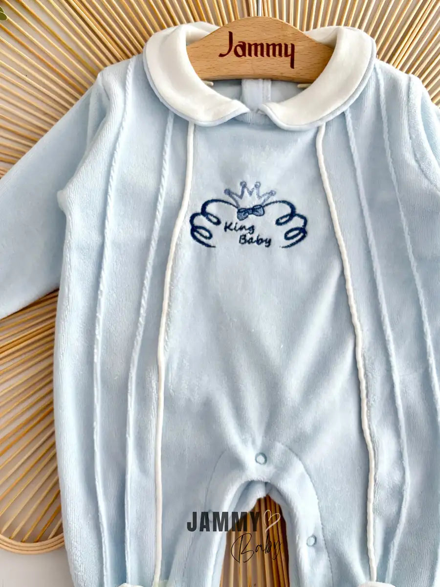 King Baby Velvet Overall – BLUE