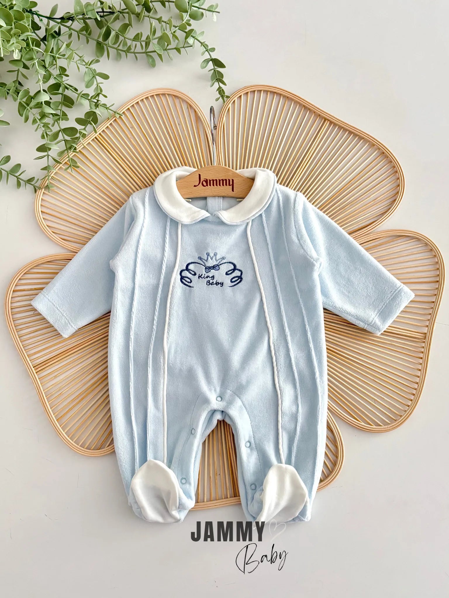 King Baby Velvet Overall – BLUE