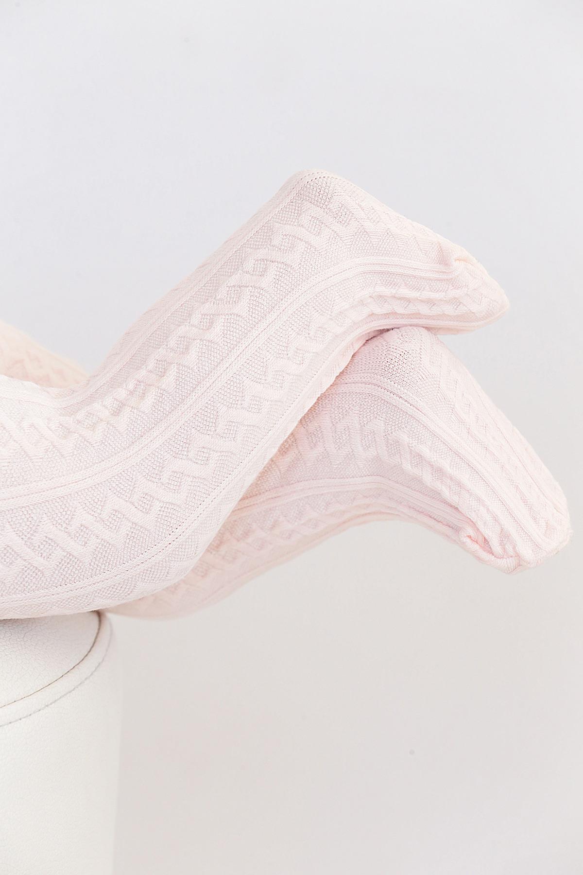 Azalea Pattern Cotton Tights – Pink