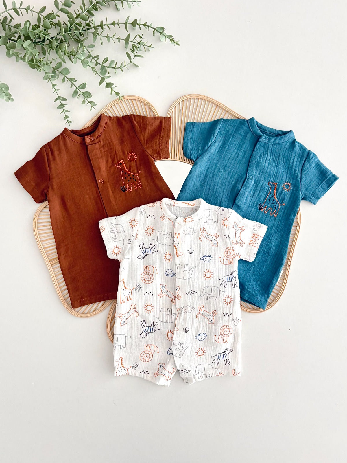 Happy Jungle 3-Piece Jumpsuit Set - Colorful